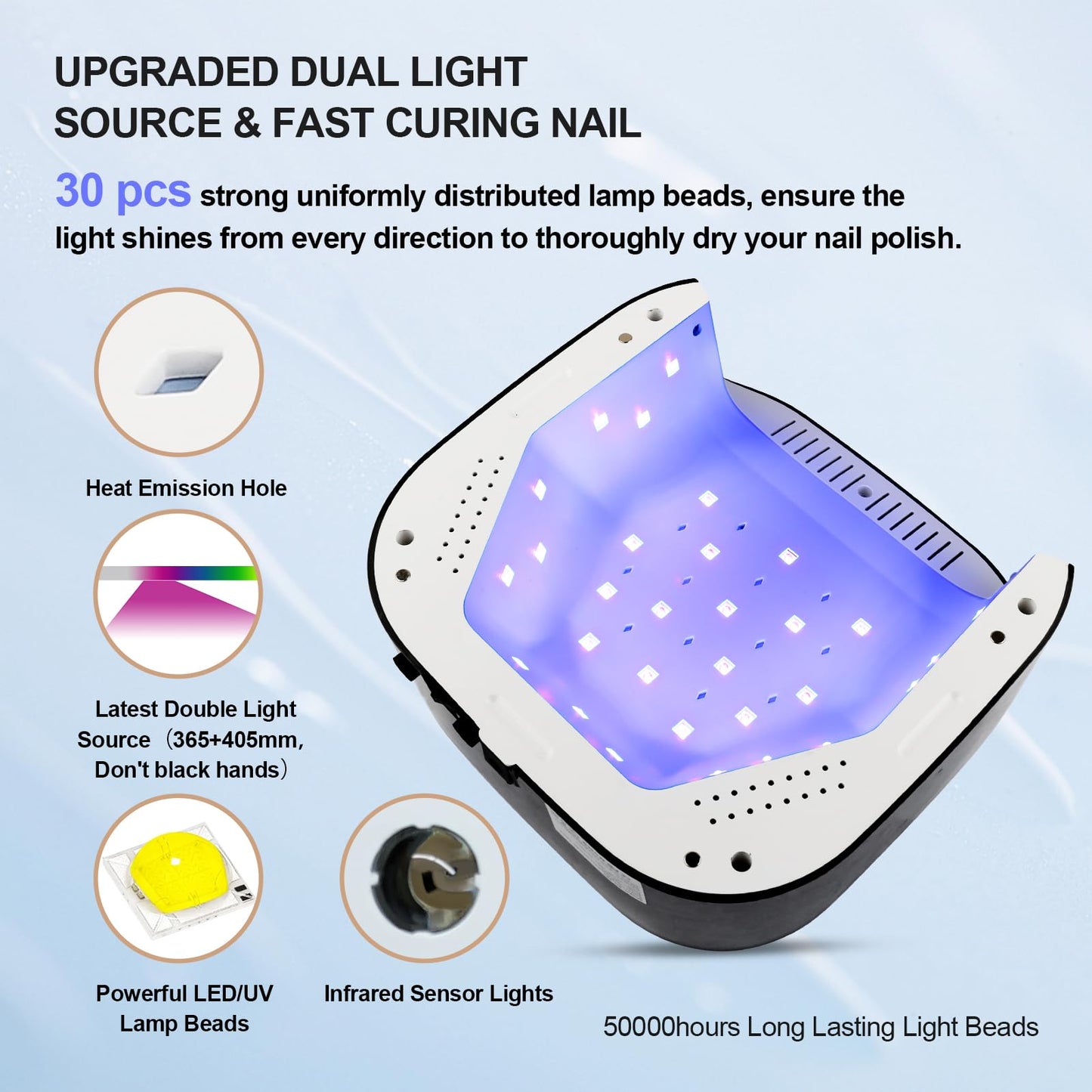 Lavinda UV Nail Lamp 54W Rechargeable Nail Dryer & 35000RPM Electric Nail Drill, Professional Cordless Nail Drill Machine Portable Rechargeable Nail Efile for Acrylic Gel Nails