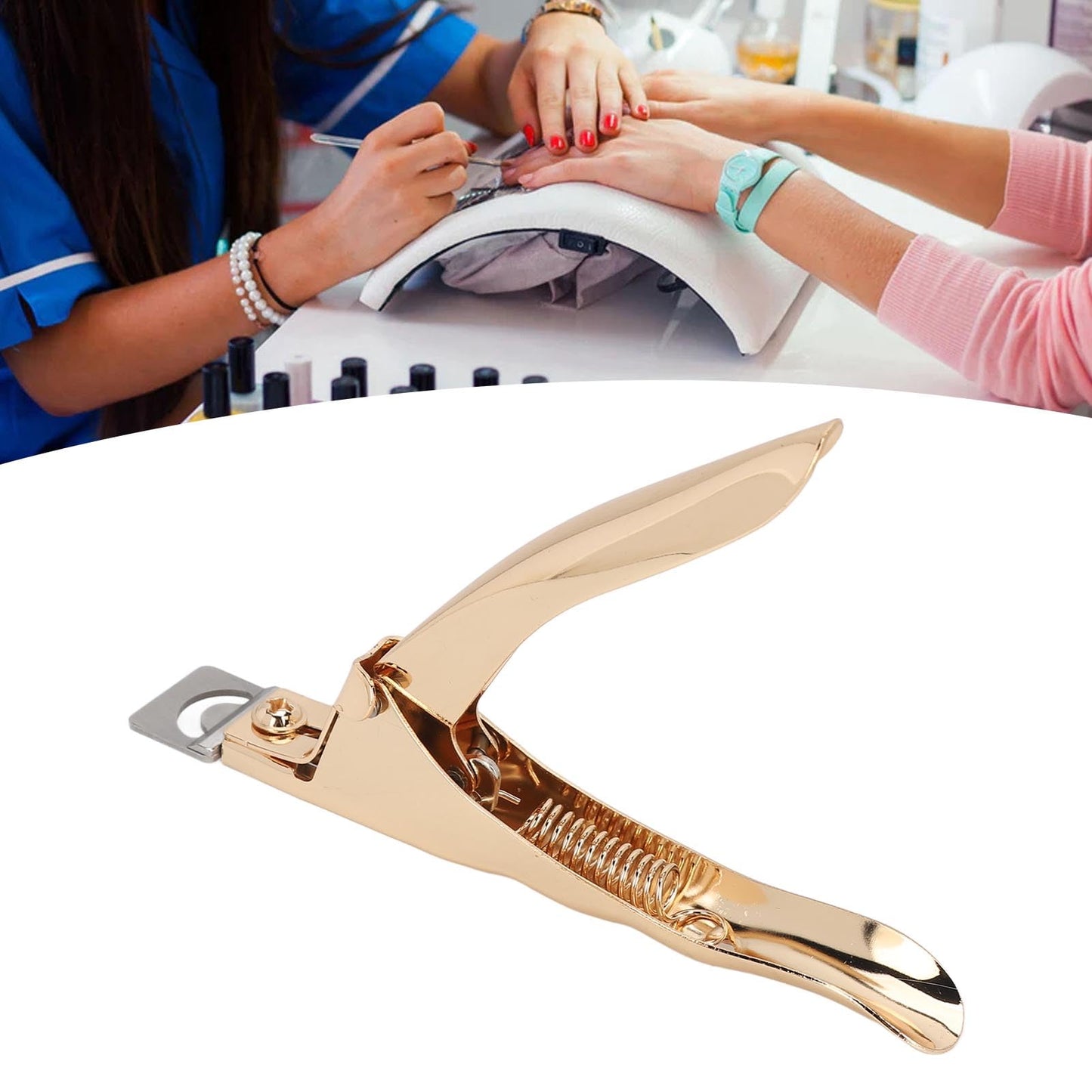 Nail Tip Cutter, U Shape Design, Stainless Steel Nail Scissors for Fake Nail Trimming, Extension Nail Shaping, French Nail DIY, Portable Groomer for Beauty Salon and Home Use.