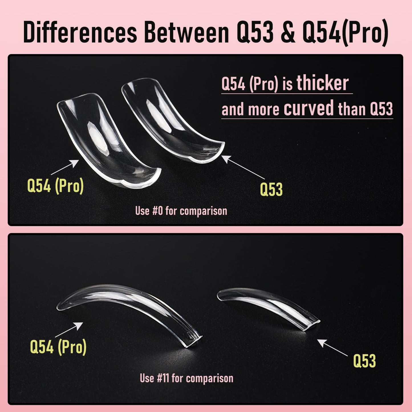 Wellquinn Curved Nail Tips Square Press on Full Cover Thicker Extra Curve Gel x Thick Long Acrylic Fake Nails, Clear Hard Gel French XXL False Nails for Nail Extension 12 Sizes 240 Pcs Q54 Pro
