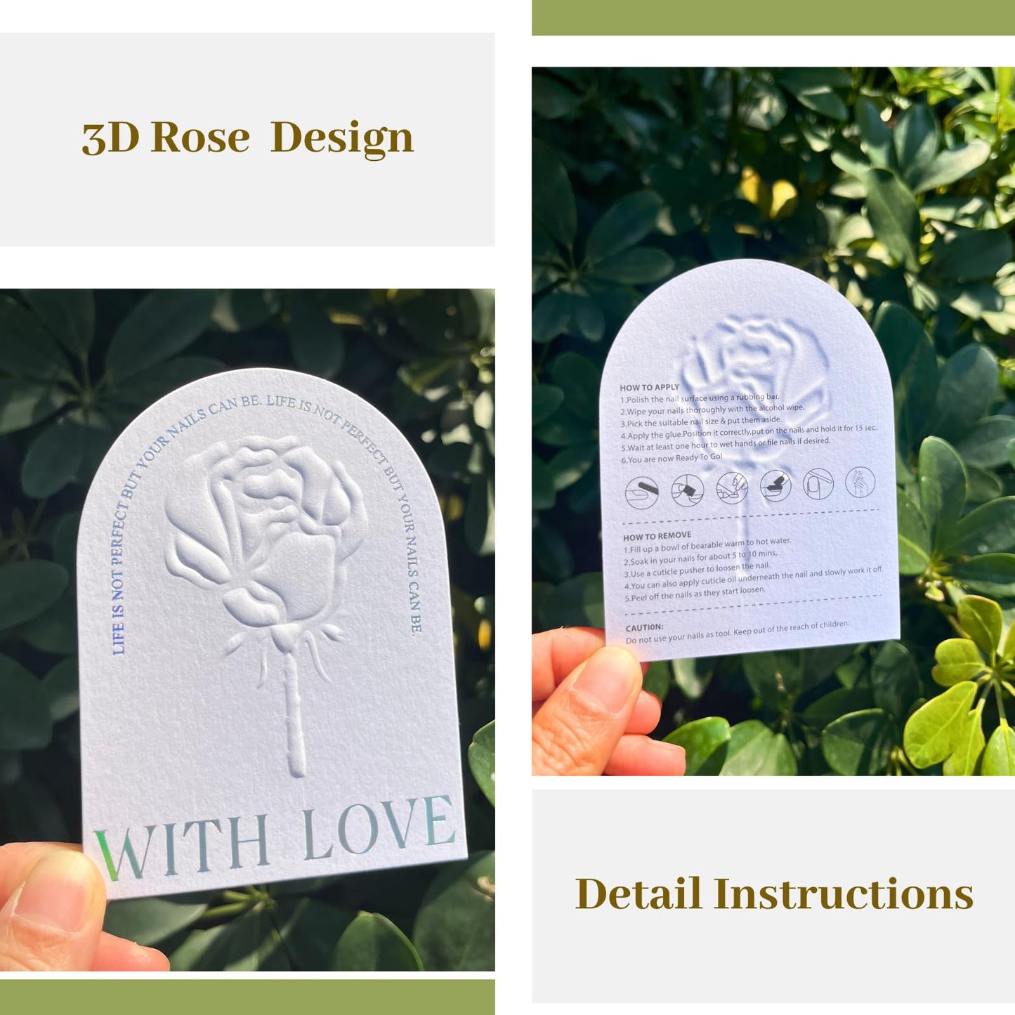 Press On Nails Sizing + Display Storage Card Bundle