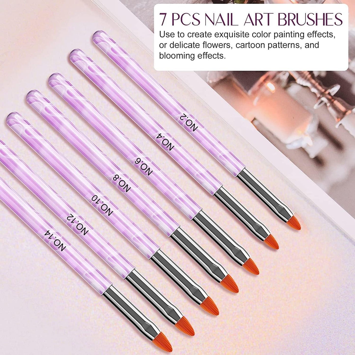 28Pcs Purple Nail Art Brush Set, Acrylic Nail Brushes, Gel Nail Brush, Nail Dotting & Liner Tool, Nail Dust Brush, Professional Manicure Tool Kit for Acrylic Powder Application, Sculpting & Cleaning