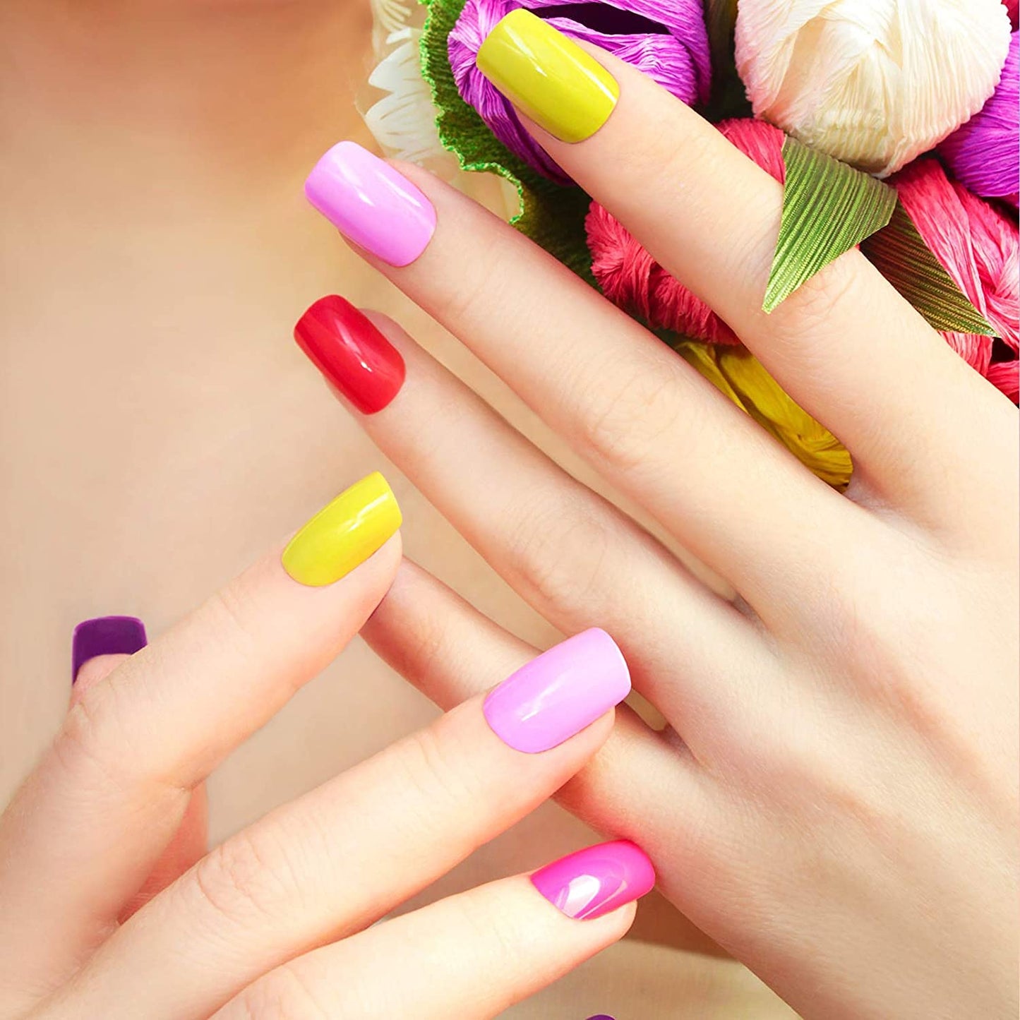 Nail Polish Strips - Solid Color, DANNEASY 24 Sheets Adhesive Nail Polish Stickers Full Nail Wraps Gel Sticker Nails for Women Girls Nail Art Supplies with 1Pc File, Cuticle Stick