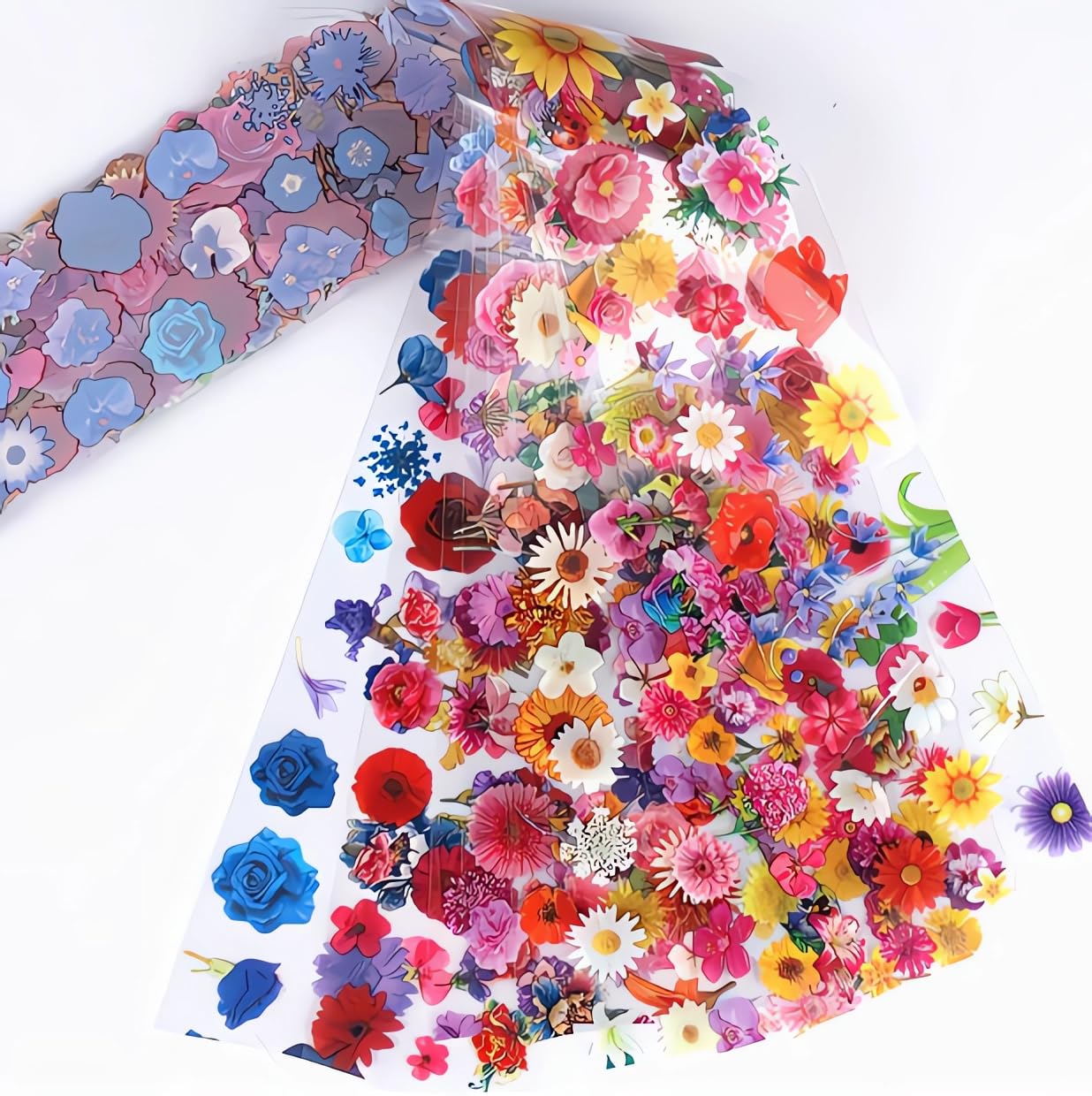 Floral Nail Foils Transfer Nail Art Flower Nail Stickers Spring Summer Foil Nail Art Supplies 10 Rolls Sunflower Rose Daisy Nails Foil Transfer Stickers Starry Sky Paper Manicure Accessories for Women