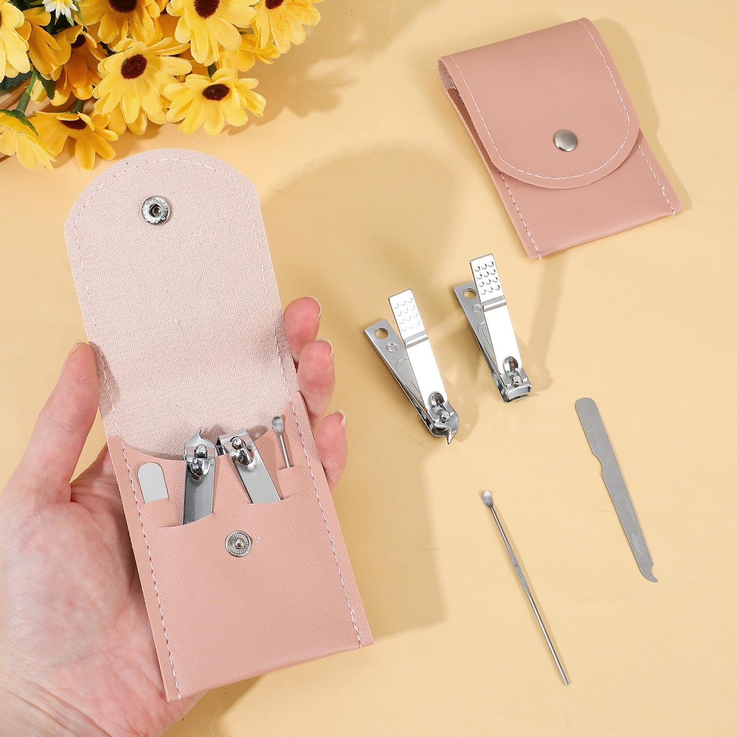 PercyEffie 20pcs Nail Clipper Set Manicure Set Bulk 4in1 Mini Manicure Kits Bulk For Gift Sets Manicures Kit For Women Beauty Pedicure Kit small bulks gifts for women Wrapped Nail Clippers for Home