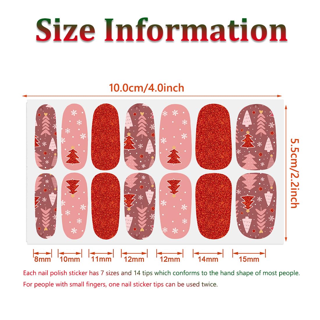 336 Pieces 24 Sheets Christmas Nail Stickers Adhesive Nail Wraps Nail Art Stickers Full Wraps Nail Polish Stickers for Women with Nail File, Cuticle Stick(Cute Series)