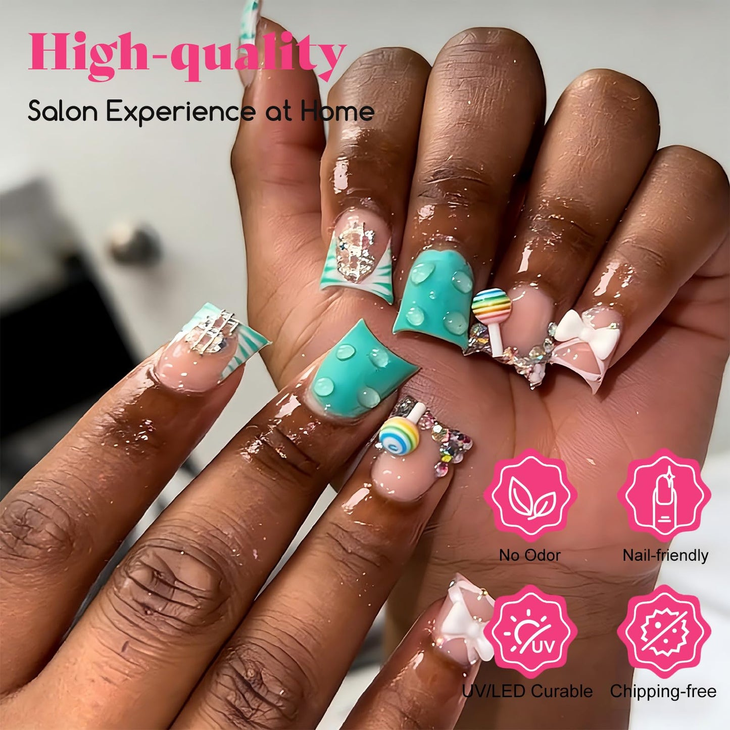 240Pcs Extra Short Duck Nail Tips, Pre-Etched Double-Sided Matte Soft Gel Flare Nails, 12 Sizes Full Cover Duck Bill Fake Nails for Y2K Acrylic Art, Professional False Nail Extensions Kit