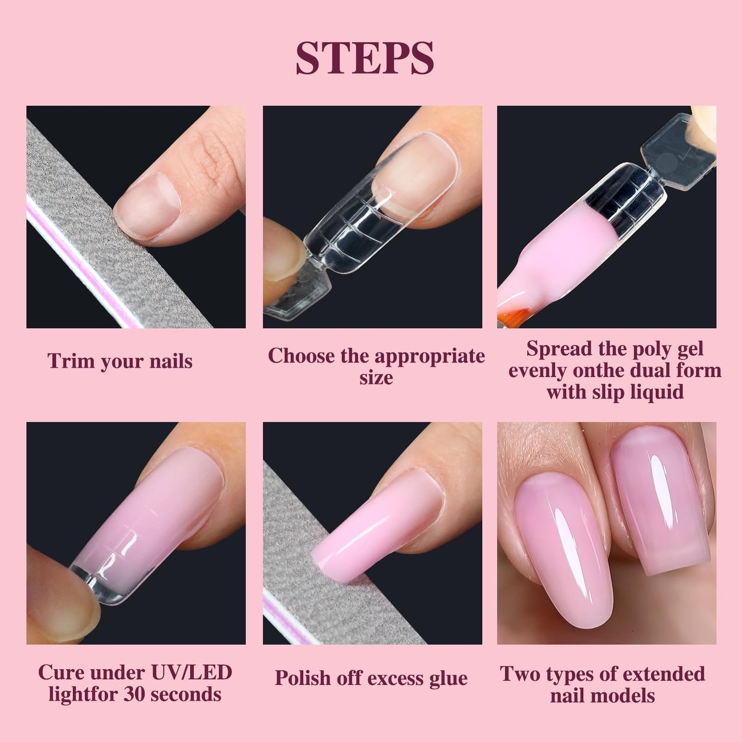 Molding Kit for Nail Extension and Enhancement - 120 Pieces in Box - Non-woven Band with Marking Lines
