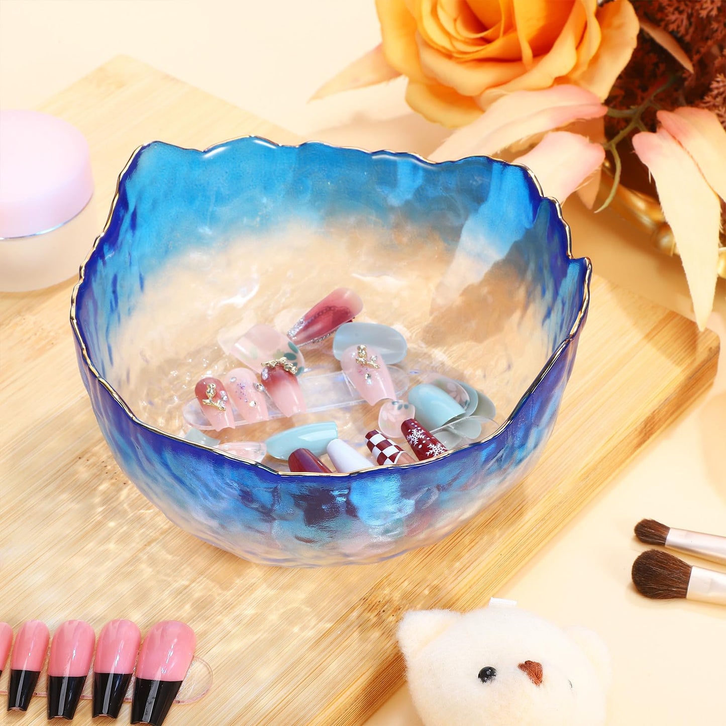 BESPORTBLE Nail Soaking Bowl 5.31In propanone Proof Manicure Soak off Bowl for Gel Polish Removal and Cuticle Softening Nail Art Supplies