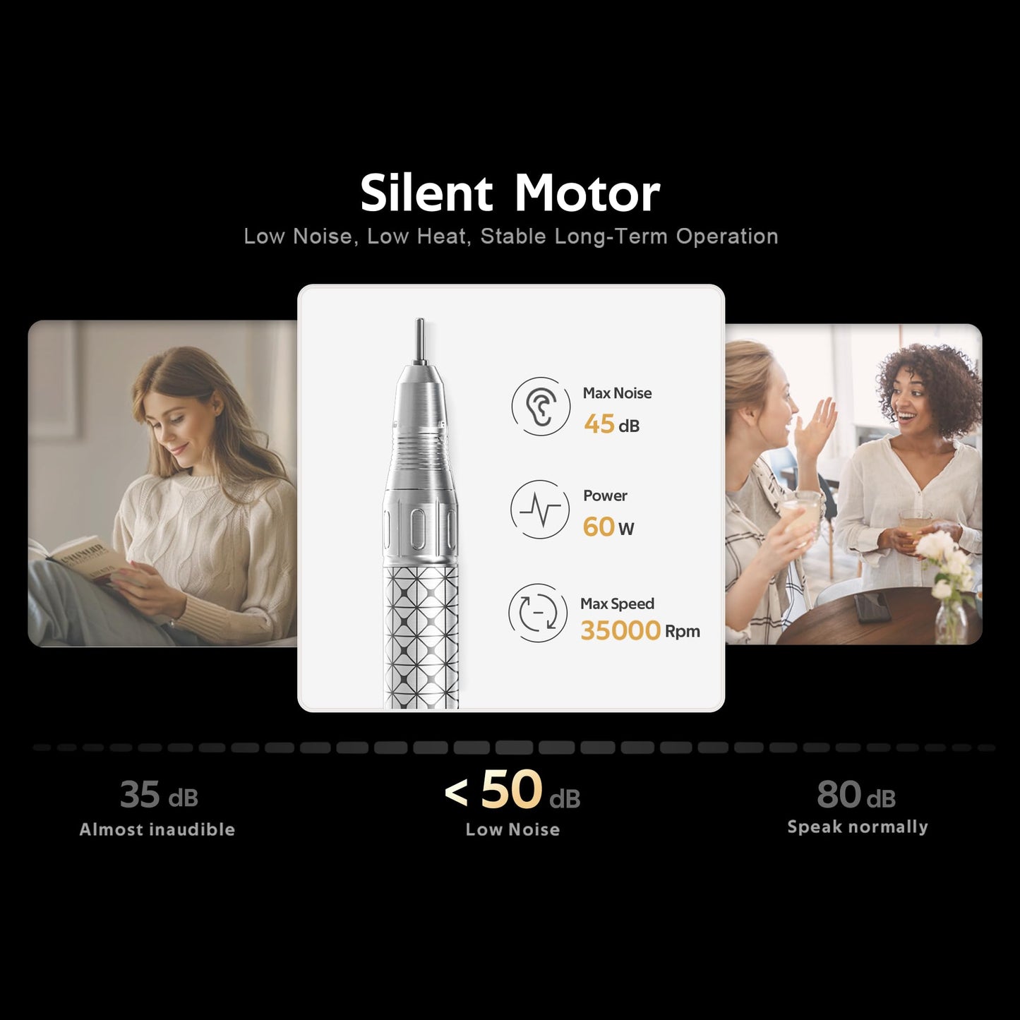 M Nova Pro Nail Drill 35,000 RPM Brushless Motor, Cordless Rechargeable Electric Nail File, Professional E File Machine for Acrylic Gel Nails, Low Noise Portable Salon Use – Blue