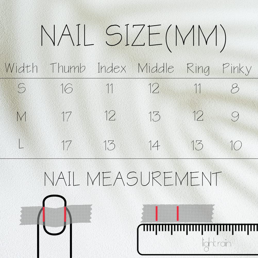 LIGHT RAIN Medium Press on Nails - Paris, Luxury Bling Reusable Seven Layers Gel UV Finish False Nails, Handmade Nail Art with Design by Licensed Manicurist, Medium Square Shape, Large Size