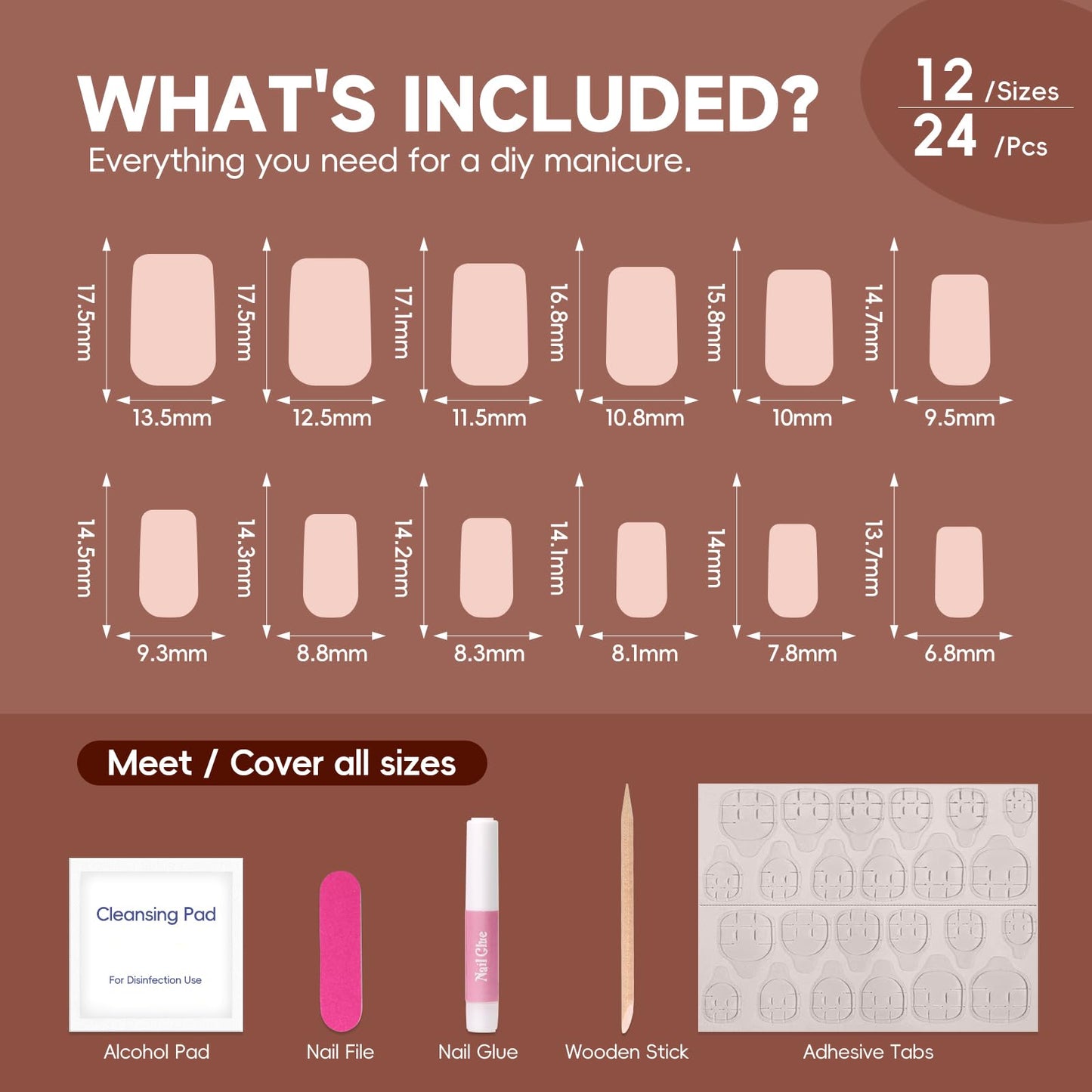 HOSAILY Dark Red Brown Cat Eye Press on Nails Almond, 30pcs Glitter Sparkle Fake Nails Short Coffin, Winter Xmas New Year Glue on Nails Press ons, Glossy Shiny Bling Natural Stick on Nails for Women