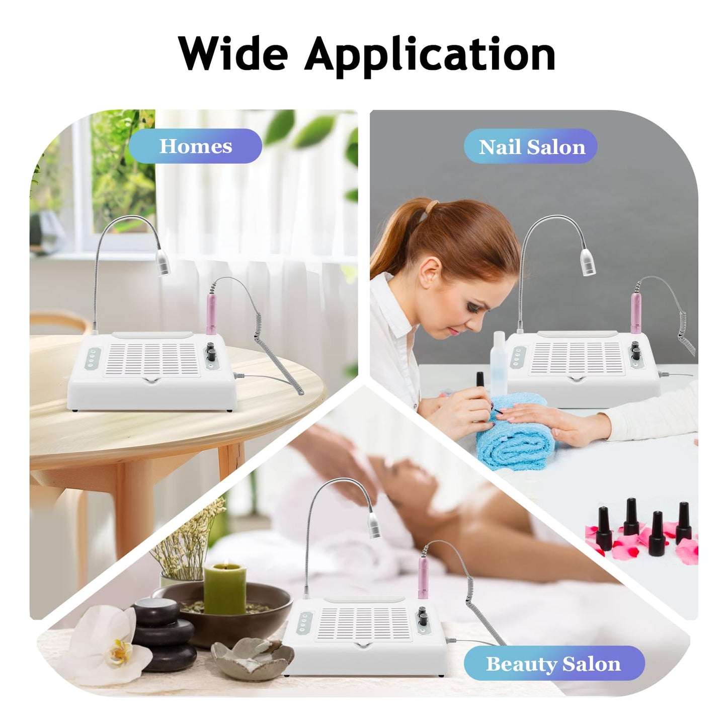 WINNIESHOP 5 in 1 Nail Lamp 30,000 RPM Electric Nail File with Nail Dust Collector, Grinding Head Suits , UV/LED Lamp & LED Desk Lamp Low Noise Professional Nail Drill Kit for Salon & Home (Style 1)