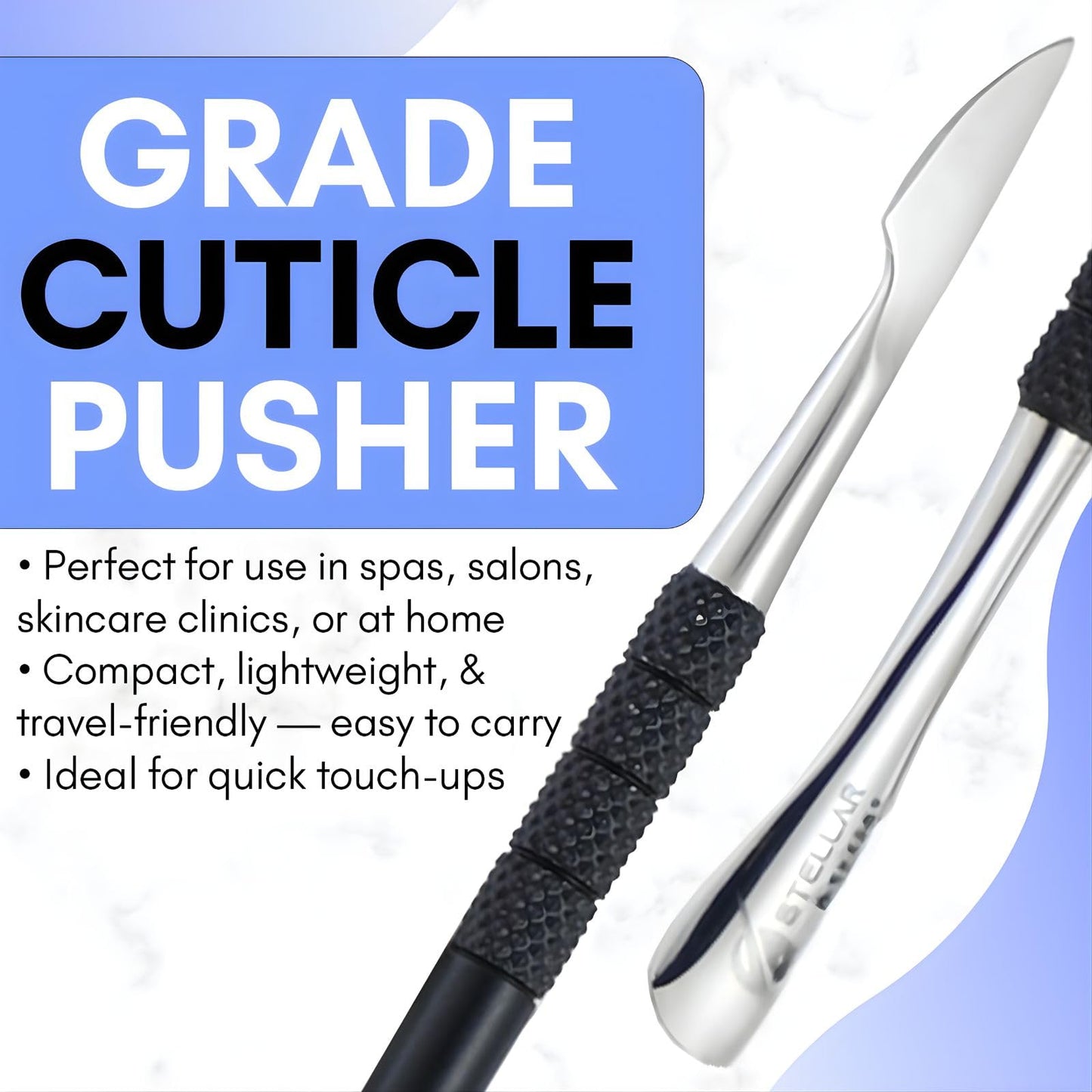 Stellar Shears 5-in-1 Cuticle Trimmer Set – Professional Cuticle Nipper, Scissors, Pusher, Tweezer & Nail File – Stainless Steel Manicure Pedicure Kit for Women, Salon & Home Nail Care (Matte Black)
