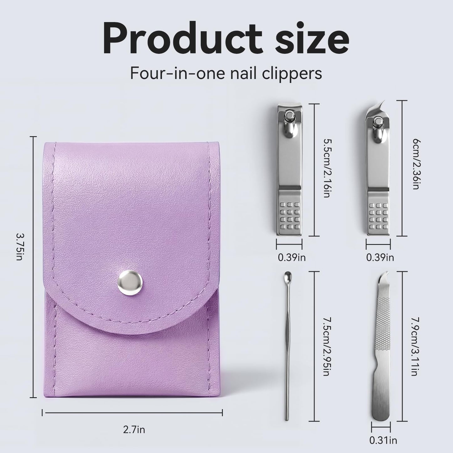 RISESAILS 20-Piece Complete Nail Care Kit, Professional Manicure Set with Stainless Steel Tools for Home Use, Travel & Gifts | Portable Nail Clipper Kit in Purple Case(Purple)