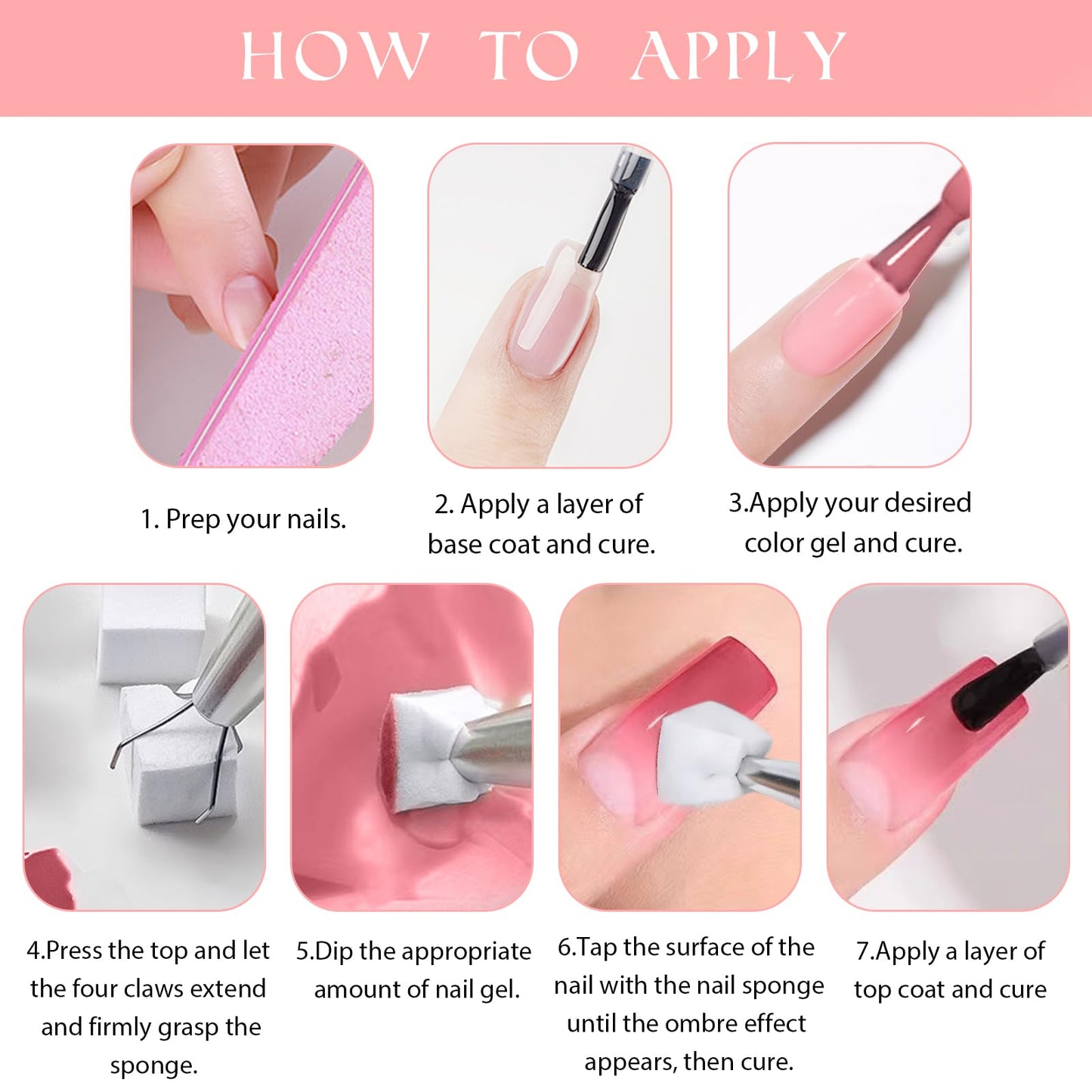 U-Shinein Gradient Painting Gel Set, 9 Colors Ombre Gel Nail Polish Red Brown Light Blue Pink Sponging for Pigment Pat Aura Nails French Manicure Soak Off UV Canyon Bloom