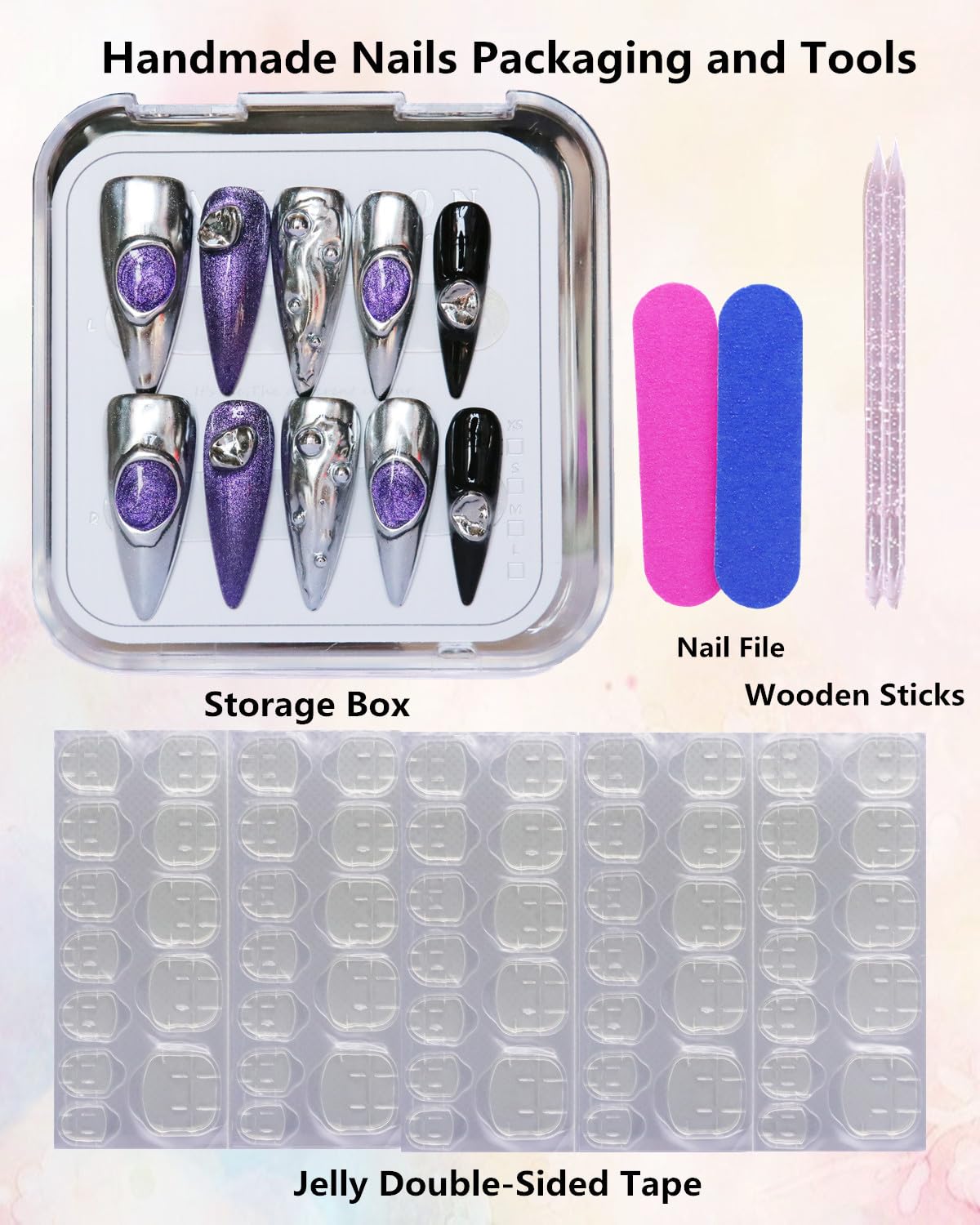 CAMILCY Handmade Nails Press on Almond Nail Pointed Green Gold Crystal Glitter Design Hand painted Reusable Gel UV Finished Pre shaped False Nails for Women 10pcs 3D Handmade Nails (A63, M)