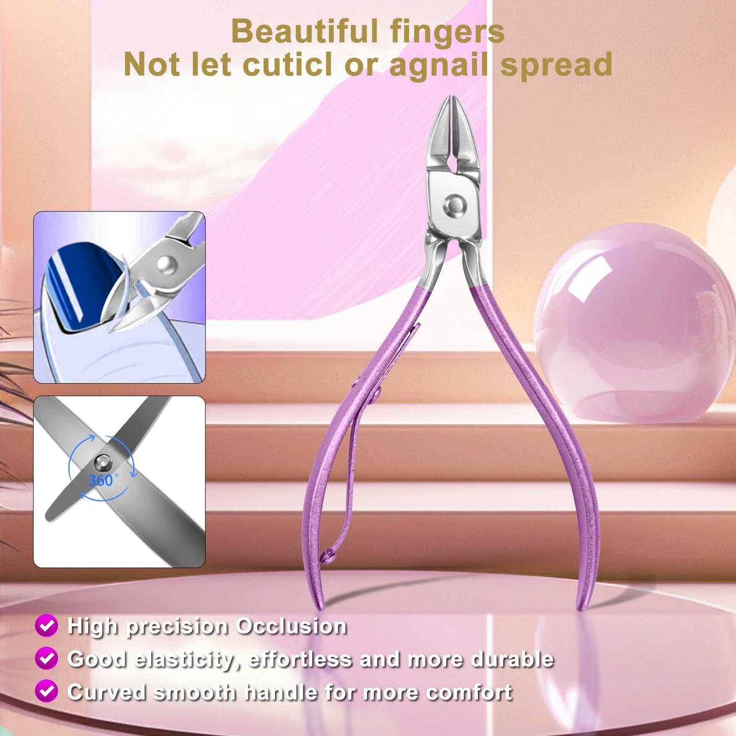 Manicure kit for Women Personal Nail Care Kit, 30 in 1 Professional Stainless Steel fingernail and toenail Clippers,Pedicure Kit and Beauty Tools Portable Set with Luxurious Travel Case (Purple)
