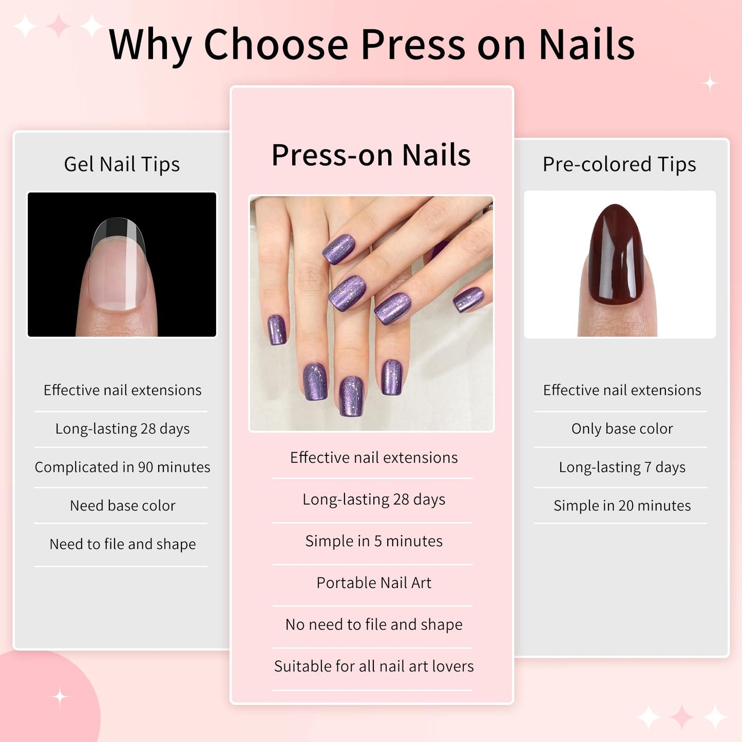 Dark Purple Cat Eyes Press On Nails,12 Sizes - 24 Pcs Soft Gel Purple Short Squoval Fake Nails Kit with Nail Glue, Natural Reusable Stick On False Nails for Women and Girls SK1060
