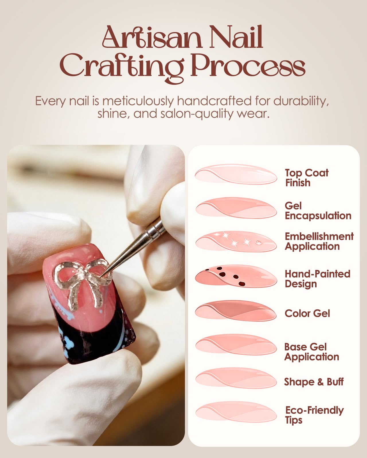 Buleens Handmade Press on Nails Acrylic Duck Nails-10pcs Short Chic Pink Bow Graffiti 3D Fake Nails Kits with Glue