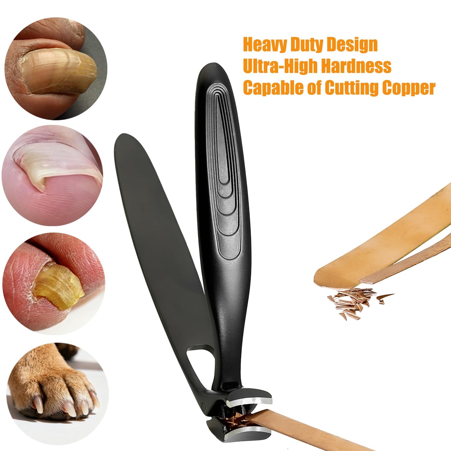 Precision Stainless Steel Heavy Duty Angled Head,Wide Jaw Clippers for Seniors and Man,Ingrown Toenail,Thick Nail.Long Handle, Extra-Large Slanted Nail Cutter.Men,Women,Elderly. (5PCS)