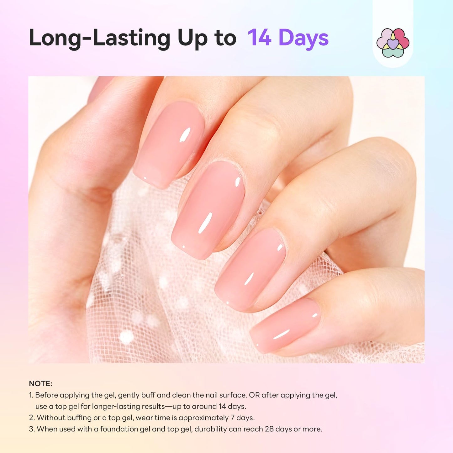 SAVILAND One-Step Gel Nail Polish Kit: Sheer Jelly Nude 5-In-1 Gel Polish Base Top Coat Builder Reinforcement In One Bottle with U V Light Quick Easy Manicure Home DIY Gift Travel Kit 15 ML