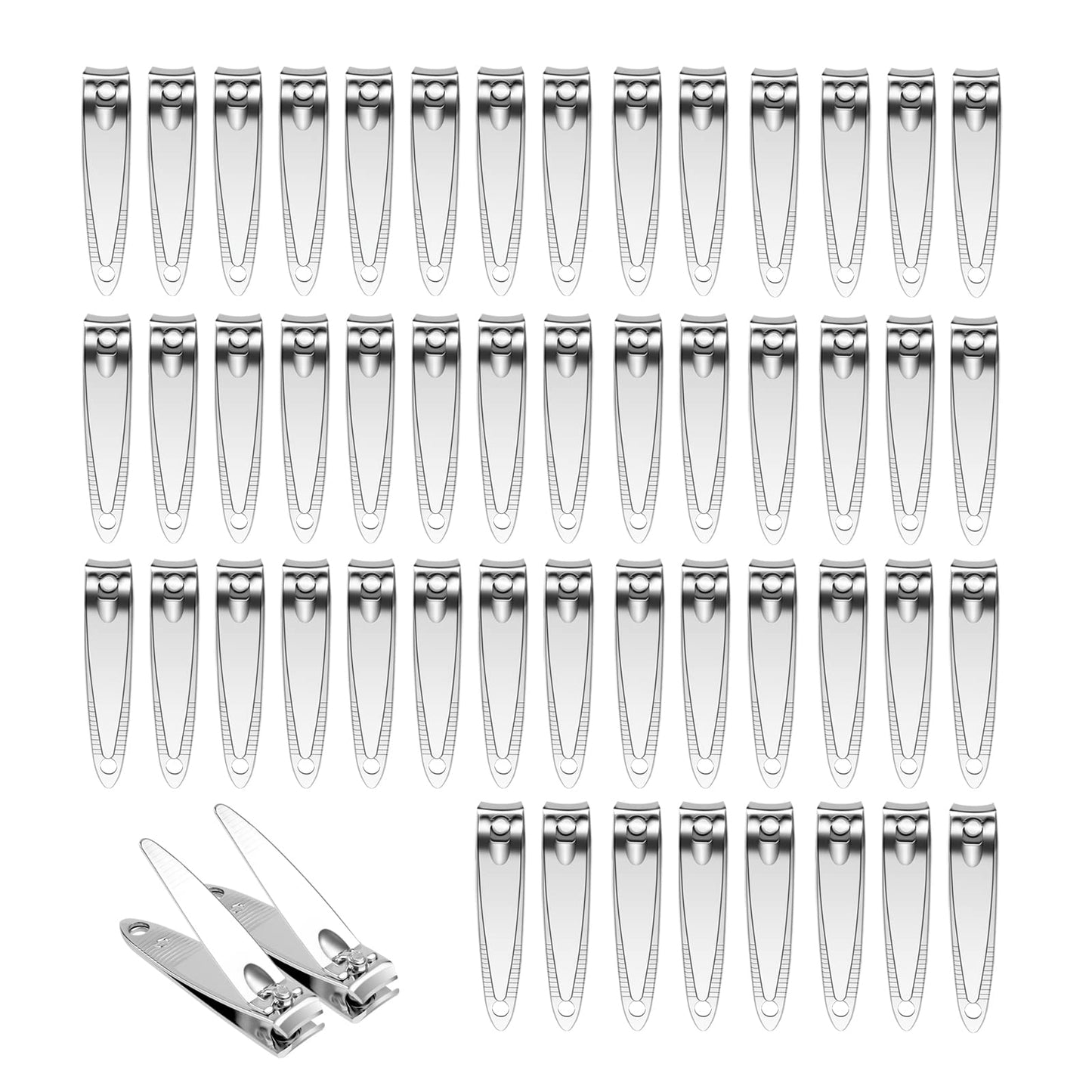 100 Pack Stainless Steel Nail Clippers Individually Wrapped, Nail Clippers Bulk Individually Wrapped for Homeless,Shelter, Air Bnb, Hotel (100 PCS)