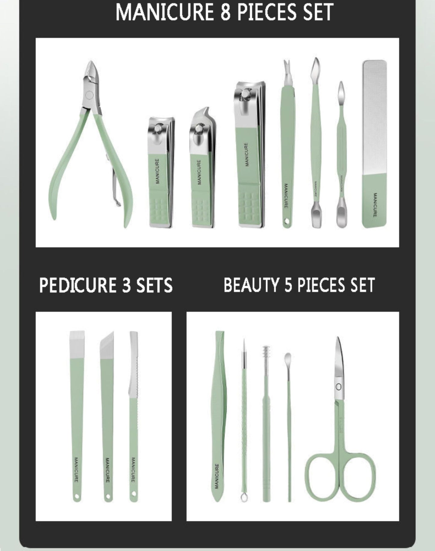 Juego de cortaúñas, kit de manicura y pedicura, kit de cuidado de uñas, cortaúñas para adultos, kit de cuidado de uñas para Hombres, kit de cuidado de uñas, kit de uñas de viaje, manicura Profesional