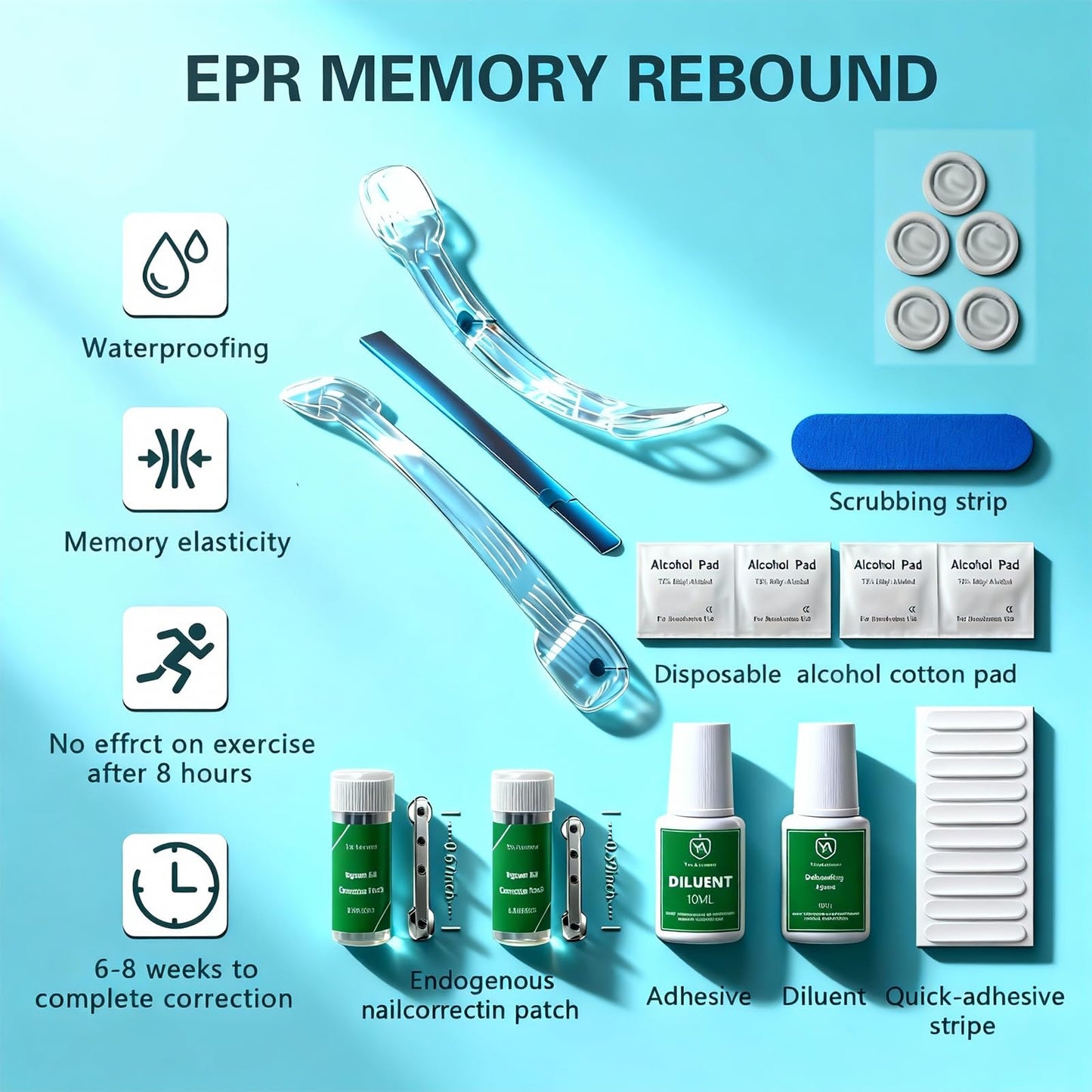 Titanium Alloy Ingrown Toenail Treatment - Professional Home Care for Curved Nails - Waterproof, Nail Tools and Ingrown Toenail Removal Kit,Ingrown Toenail Corrector(0.59/0.67in)