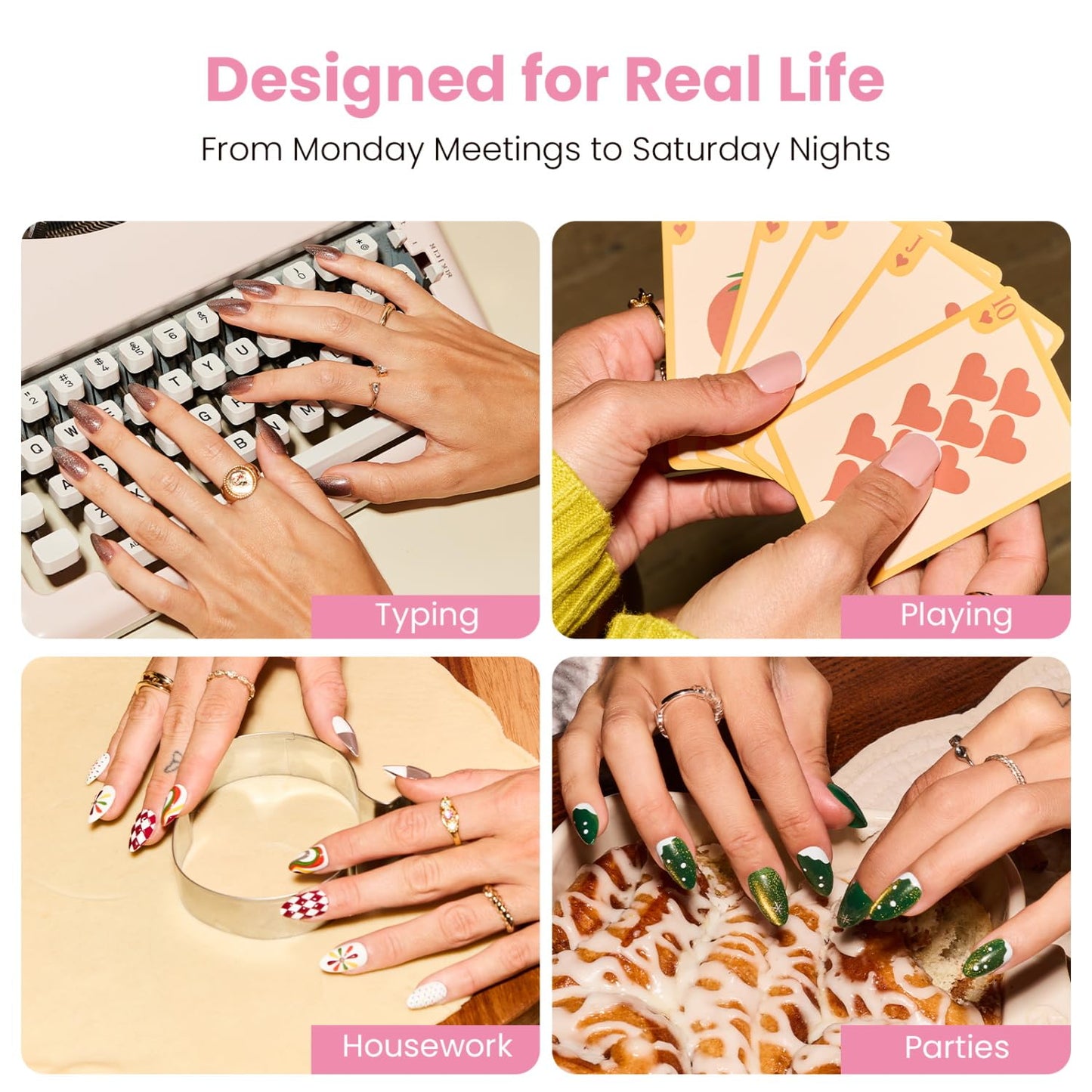 Nail Reformation Press On Nails, Burgundy Red Medium Almond Fake Nails with Cat Eye Velvet Finish, Natural Reusable Opaque Stick On Nails in 15 Sizes - 30 Nail Kit with Glue, Manicure Gifts for Women