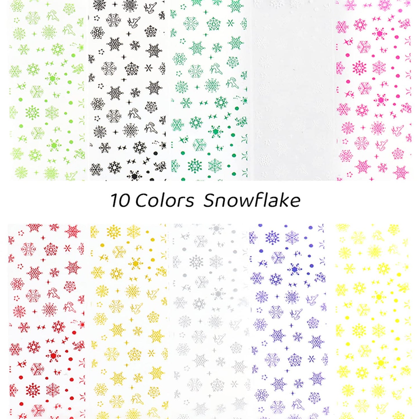 Christmas Holographic Nail Foil Transfer Stickers Decals, Winter Nail Polish Sheets Sky Starry Paper Transfer Foils Snowflake Nails Supplies for Nail Transfer Glue Women Manicure Nail Film Decorations