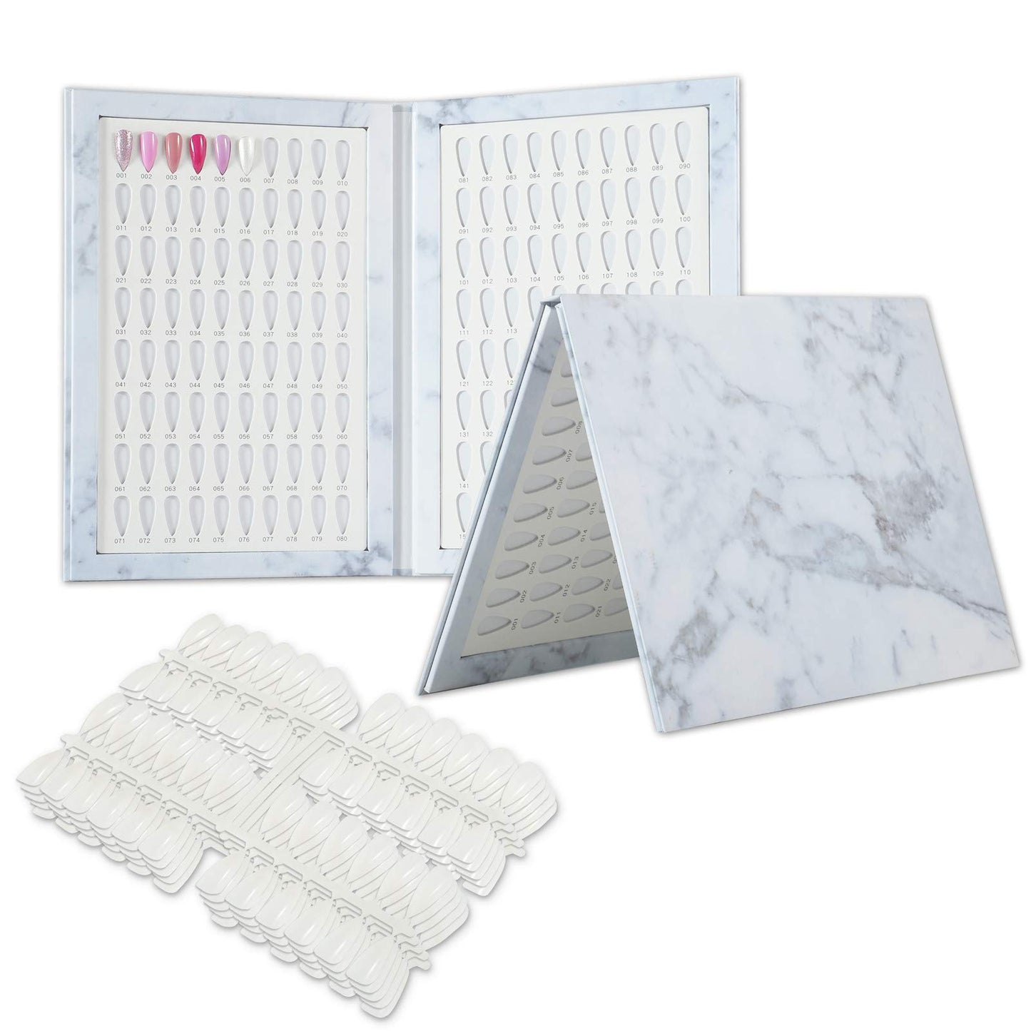 NMKL38 160 Nail Color Display Book Chart with 240 Nail Tips UV Gel Polish Color Card Board Salon Tools (A04)
