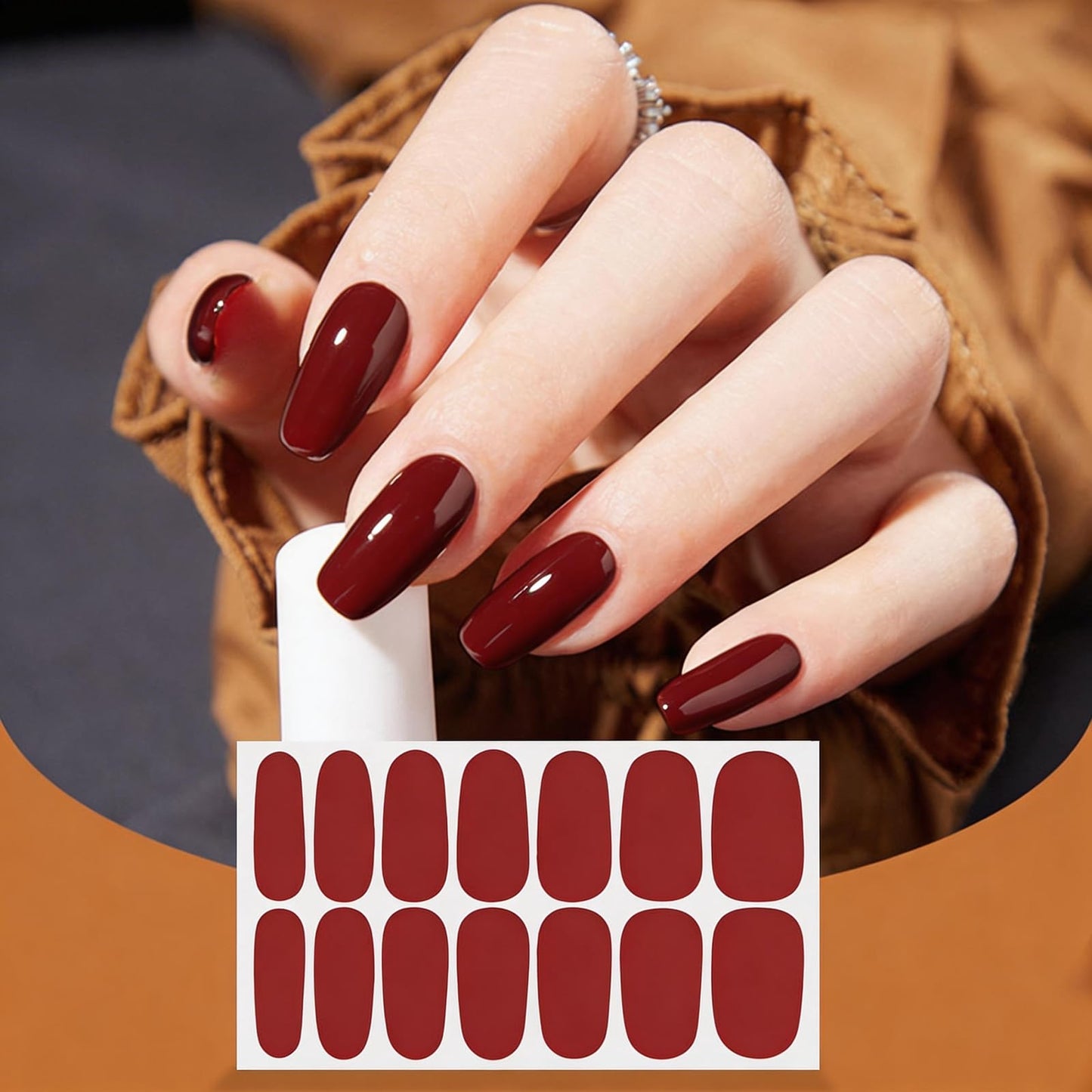 DANNEASY 336PCS/24 Sheets Nail Polish Strips - Dark Solid Color Gel Nail Stickers Full Nail Wraps UV Free | Easy to Stick | Adhesive Sticker Nails for Women with 1 File, 1 Cuticle Stick