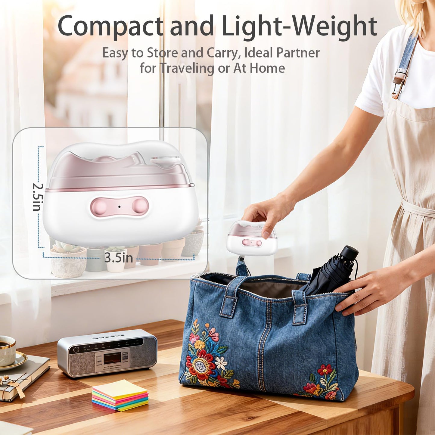 4 in 1 Electric Nail Clipper with Polisher, File & UV Light, Automatic Nail Trimmer with LED Light & Nail Scraps Storage, Rechargeable Nail Trimmer for Baby & Seniors(White)