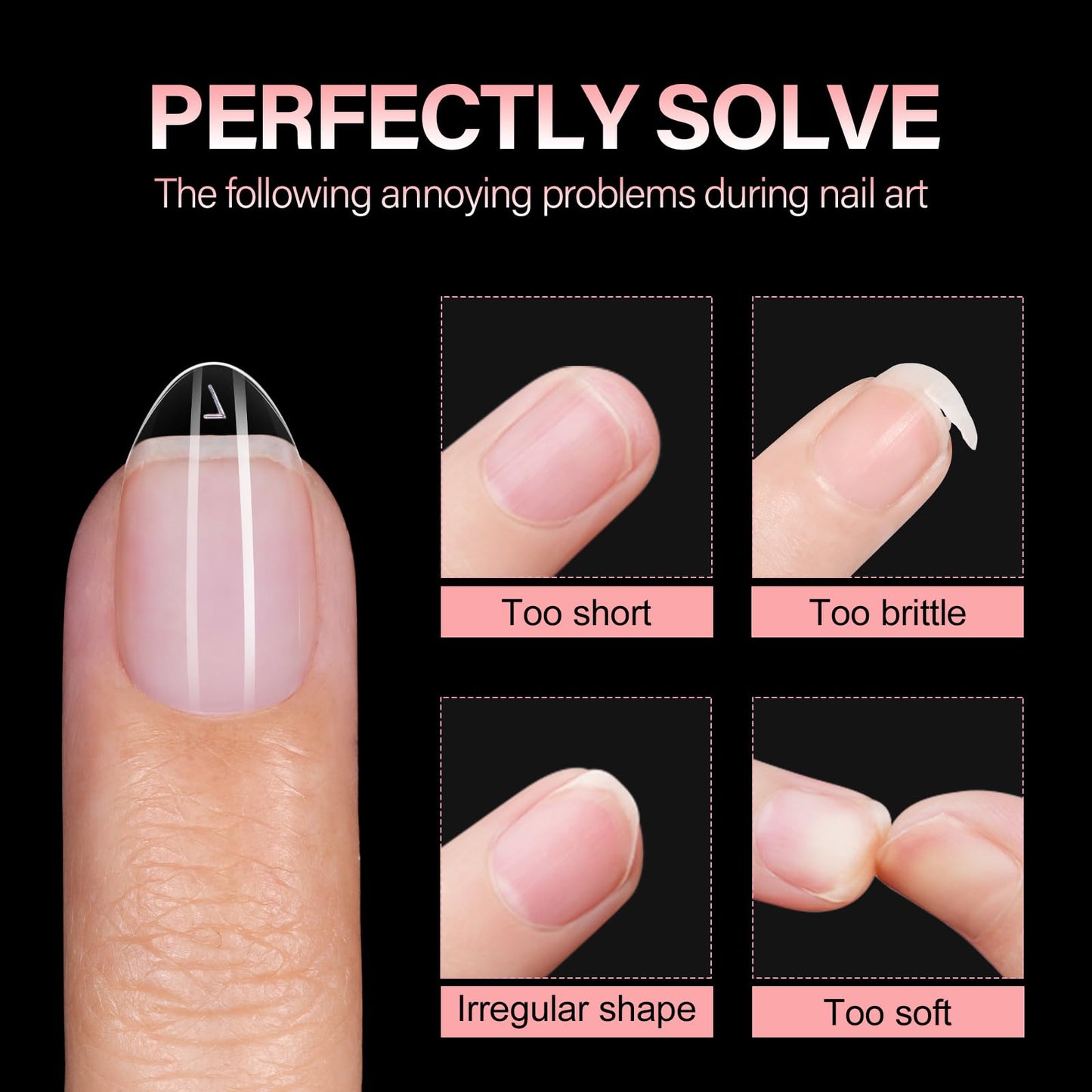 AILLSA Extra Short Almond Nail Tips for DIY Beginners - 12 Sizes 240pcs Half Matte False Nail Tips Pre-shaped Short Nails Tips, Acrylic Fake Press on Nails Extension