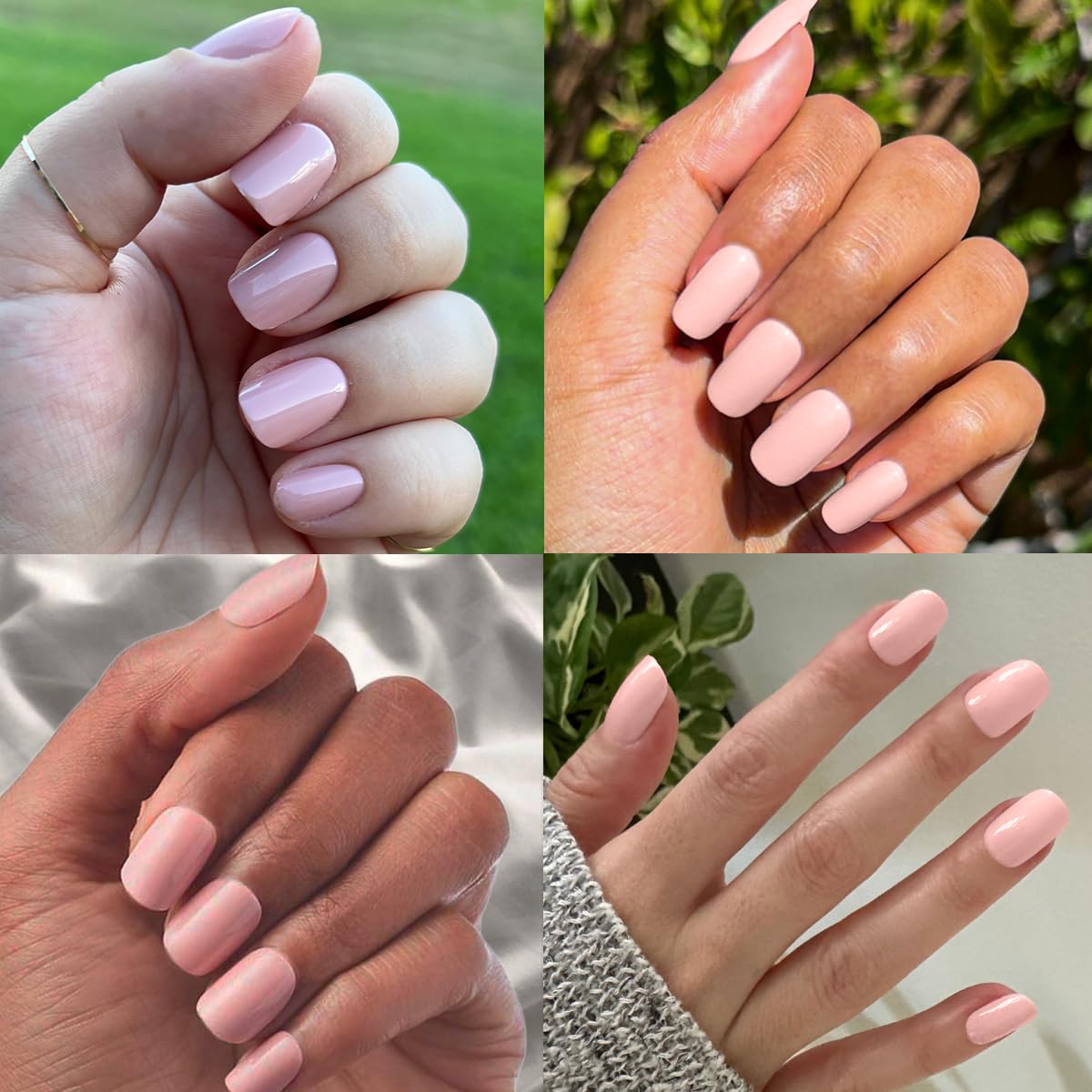 Olive & June Instant Mani Press-On Nails (Glue) | 42 Fake Nails, 21 Sizes | Non-Toxic Long-Lasting Recycled Materials Realistic Look | Salon-Quality at Home | Short, Squoval | HZ