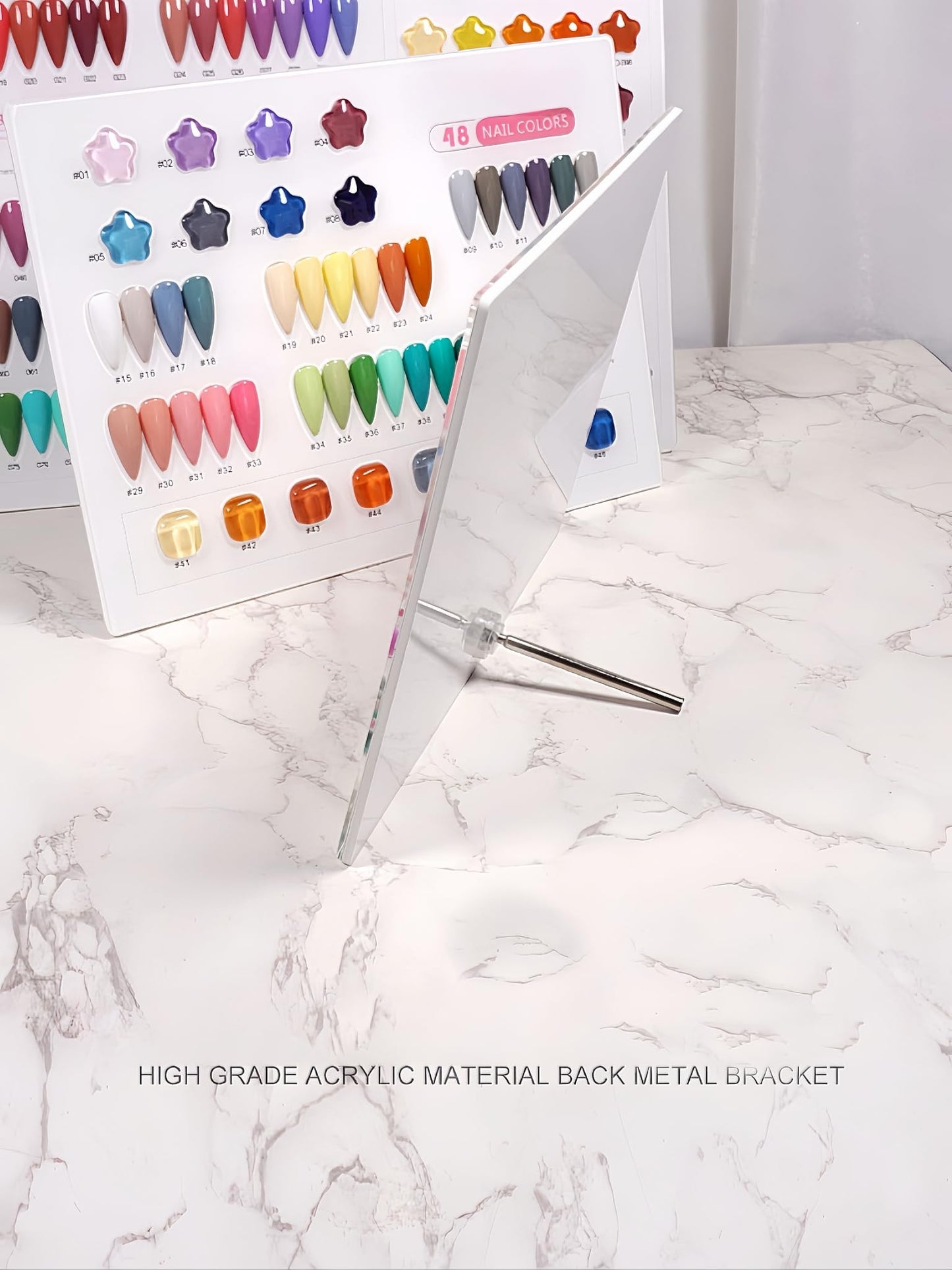 Acycoin2A Acrylic Nail Polish Color Display Board Book Nail Design Chart with 2 Styles Nail Tips Card Board Salon Showing Shelf (160 Colors)
