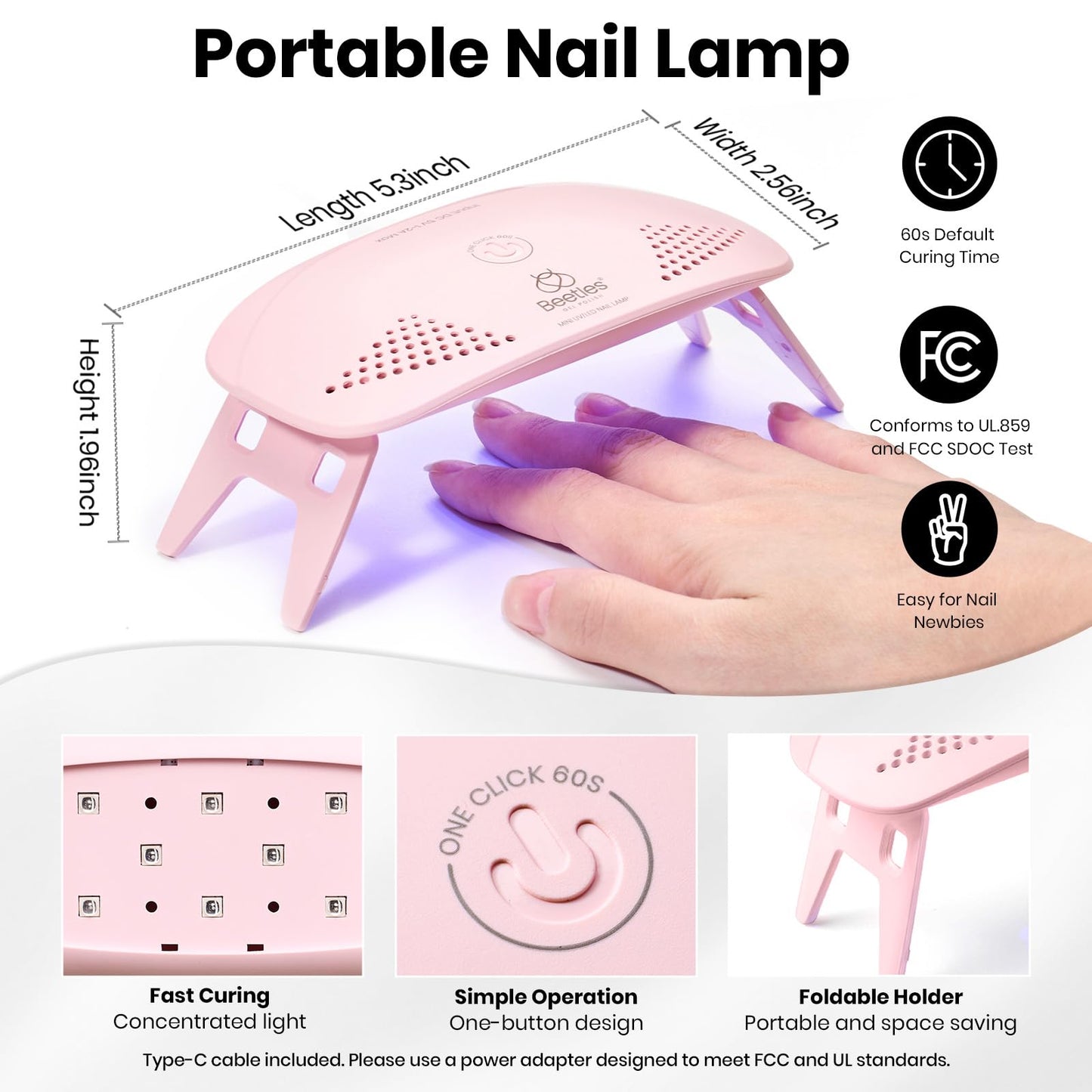 Beetles 2 Colors 10ML HEMA-Free White Black Gel Nail Polish Kit with U V Light, 6 Pcs Gel Polish Set Classic DIY Manicure Kit with Base &Top Coat Nail File Soak Off Home Salon Women Gifts