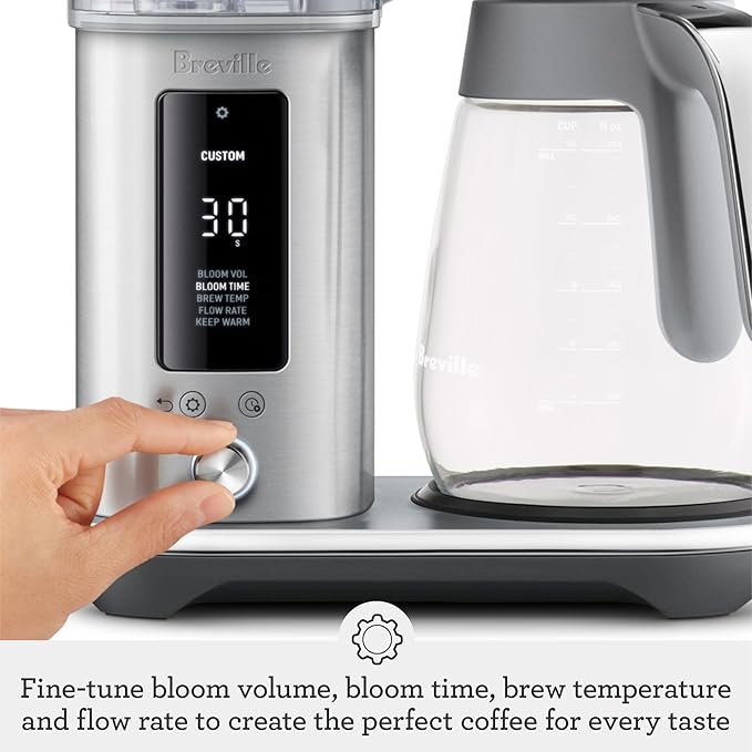 Breville Luxe Drip Coffee Machine BDC415OLT, Olive Tapenade, Glass Carafe