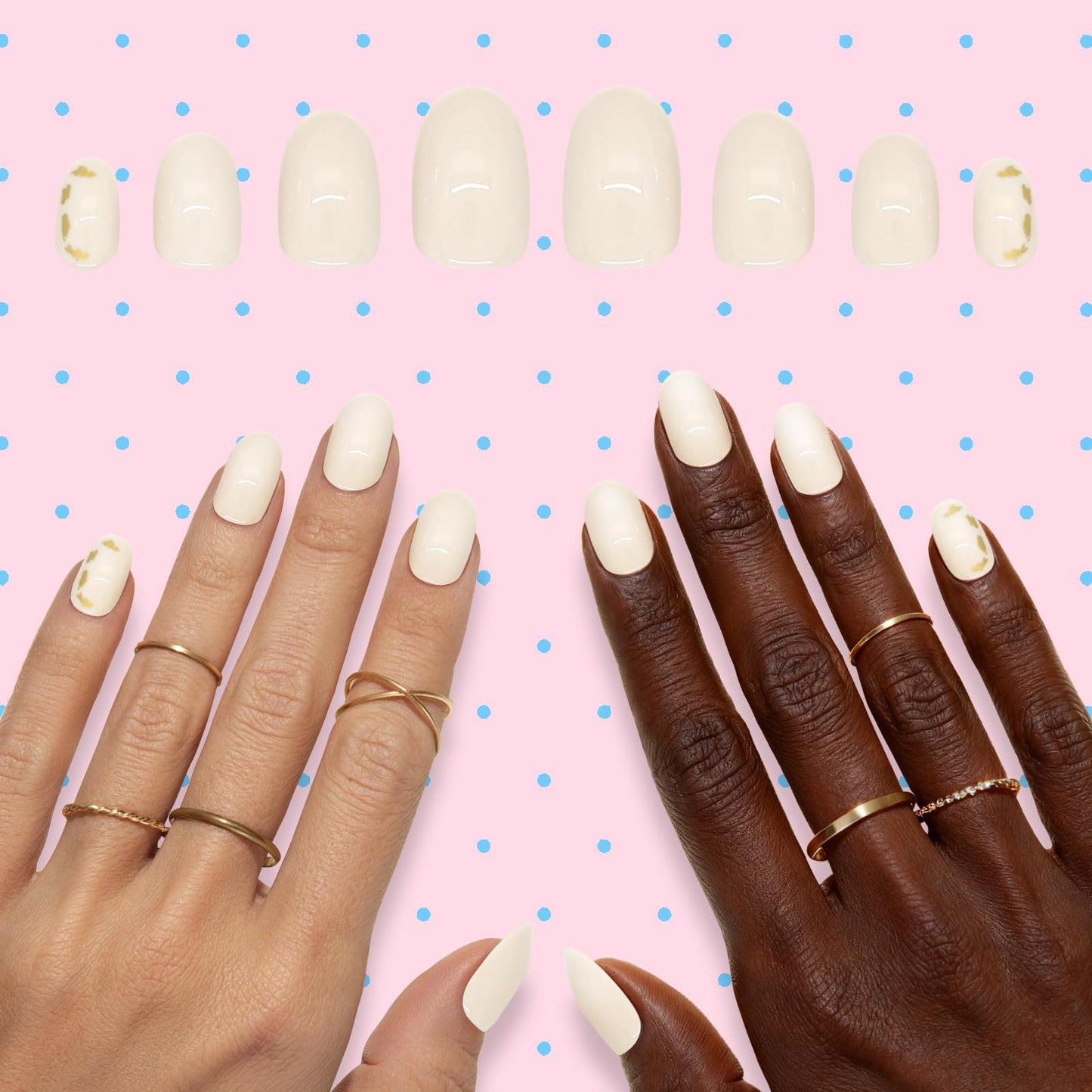 Press on Nails – 4 Packs Short Almond & Square French Tip Soft Gel Nails (96 Pcs),Easy to Apply & Reusable–Perfect for Daily Wear, Parties & Gifts,White&Pink