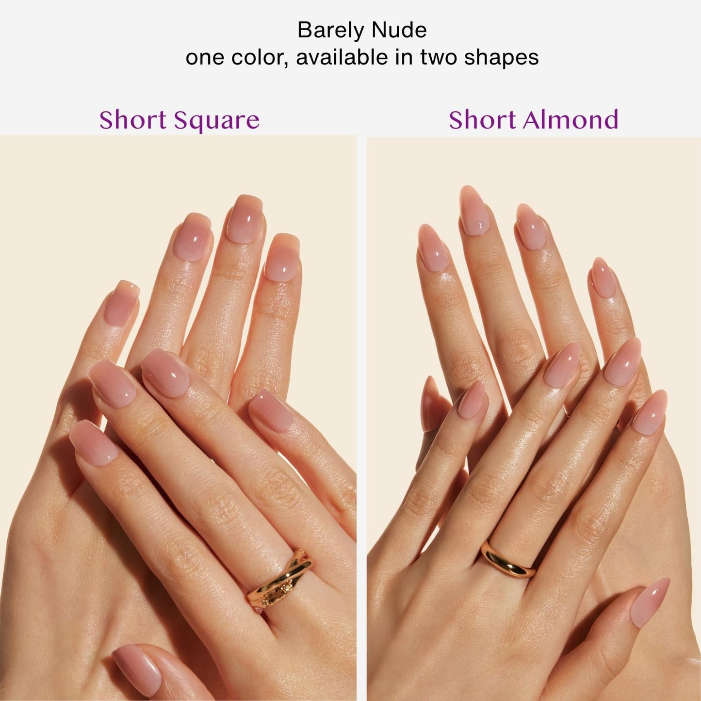 LAMIMOSA 32Pcs Press On Nails Short Almond – Soft Gel Nude Fake Nails in 16 Sizes, Reusable Glue on Nail kit, Stick On Nails, Nuetral BARELY NUDE ALMOND