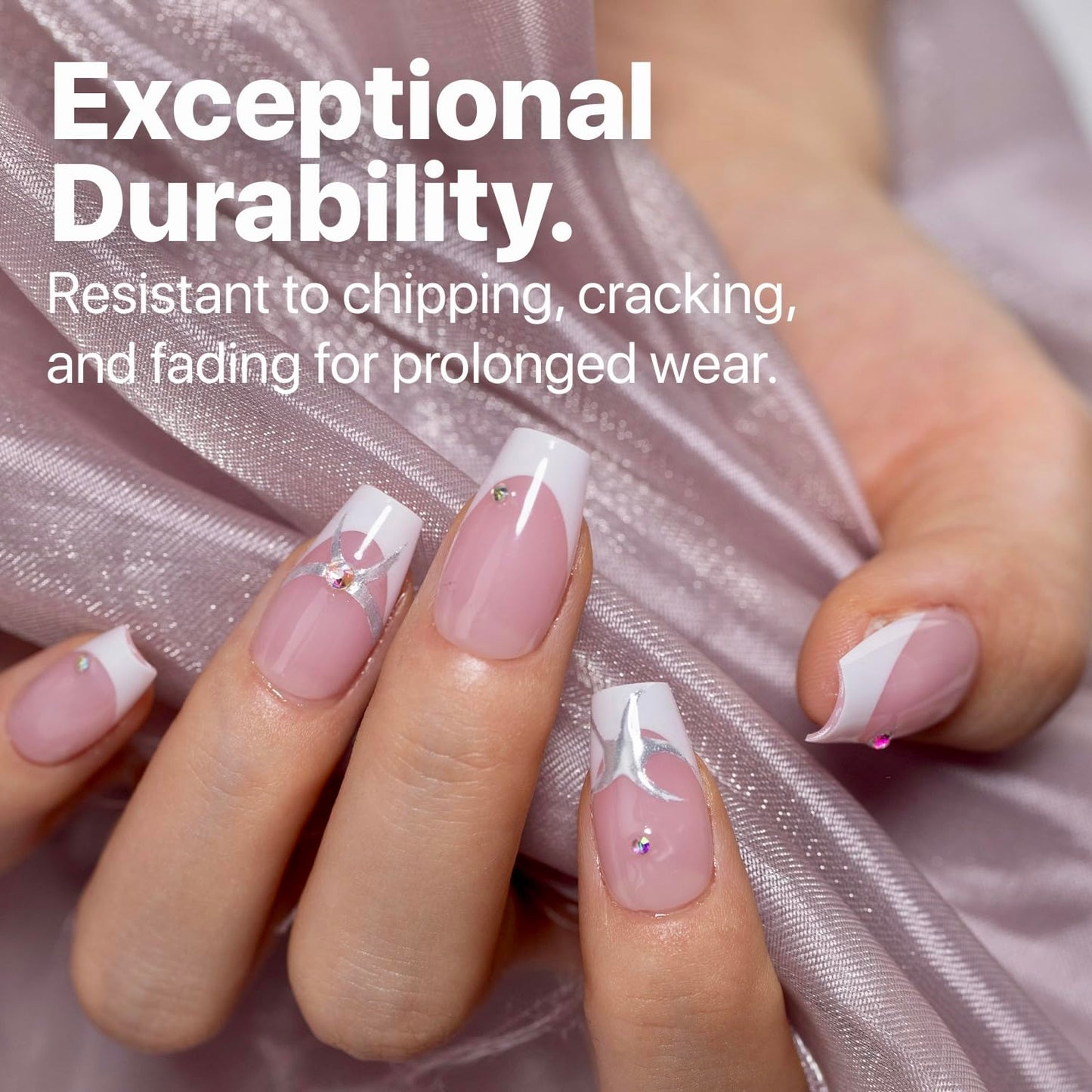 SXC Cosmetics French Tip Press On Nails Pink Short Coffin 160 Pieces in 16 Sizes Ultra Fit with Pre-applied Tip Primer and Base Coat, No Need to File Fake Nails for Nail Art DIY X-Pro Tips