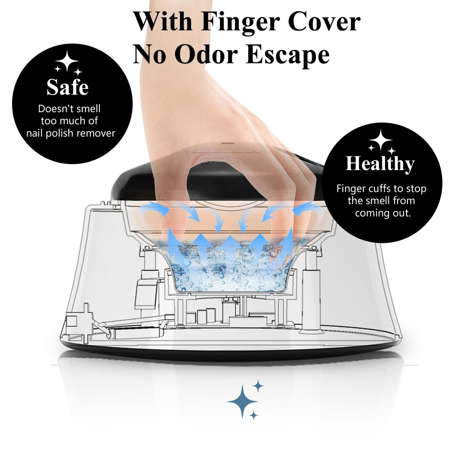 Electric Nail Soaking Bowl, Soak off Bowl for Gel Nail Polish, Acrylic Nails, Dip Powder Removal, Black