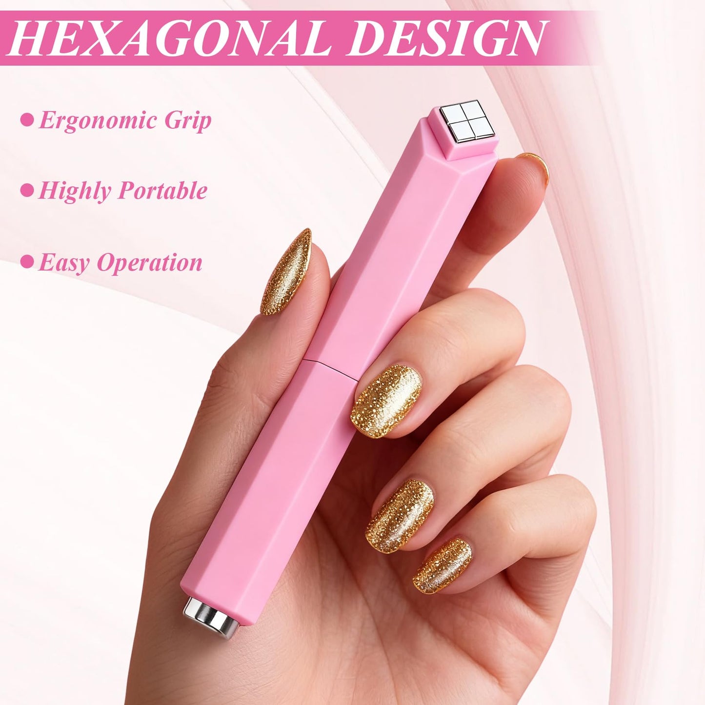 Plman 4 in 1 Cat Eye Nail Magnet, Multifunctional Cat Eye Gel Nail Polish Magnet, Beginner-friendly Cat Eye Magnet for Nail, Nail Magnet Tool for Nail Art DIY Home, Salon, Studio (4 in 1 Set-Pink)