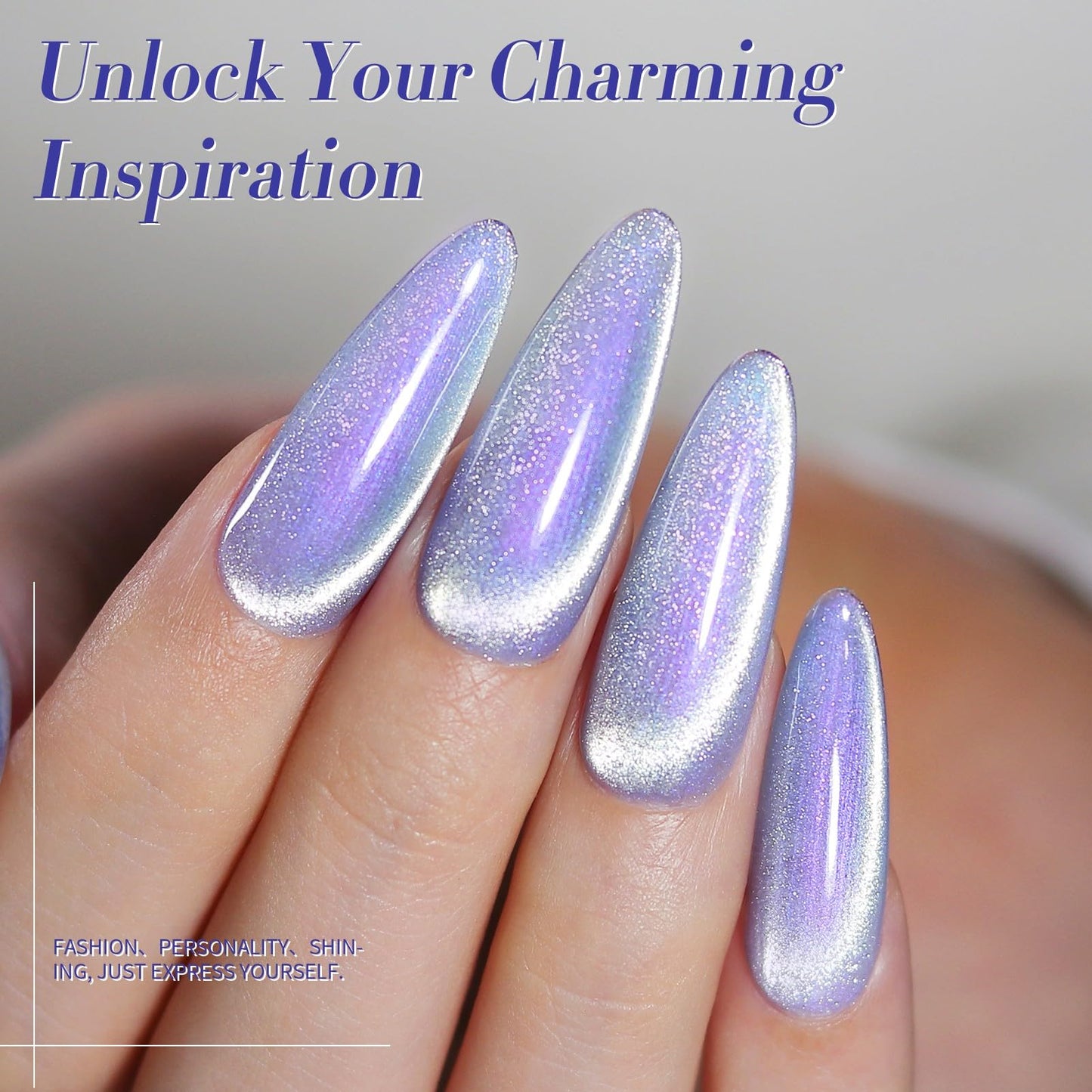 Born Pretty Auroras Cat Magnetic Eye Gel Nail Polish Set Shimmer Glitter with Magnet 9D Holographic Reflective Magnetic Nail Polish Kit Auroras Mermaid Green Blue Purple Pink Purple 6 Colors