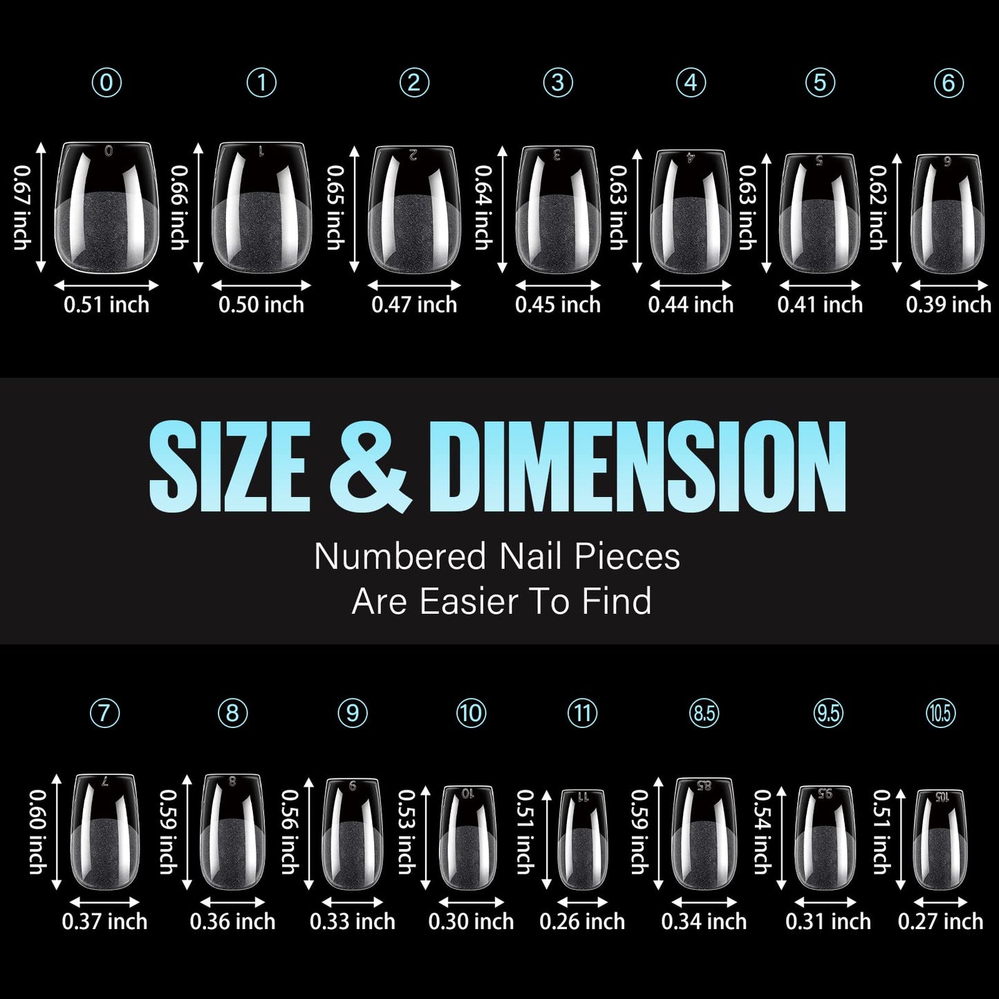 TOMICCA Extra Short Coffin Nail Tips 240Pcs 15 Sizes Full Cover Gel Nails, Soft Acrylic Gel Nail Tips for Nail Extension