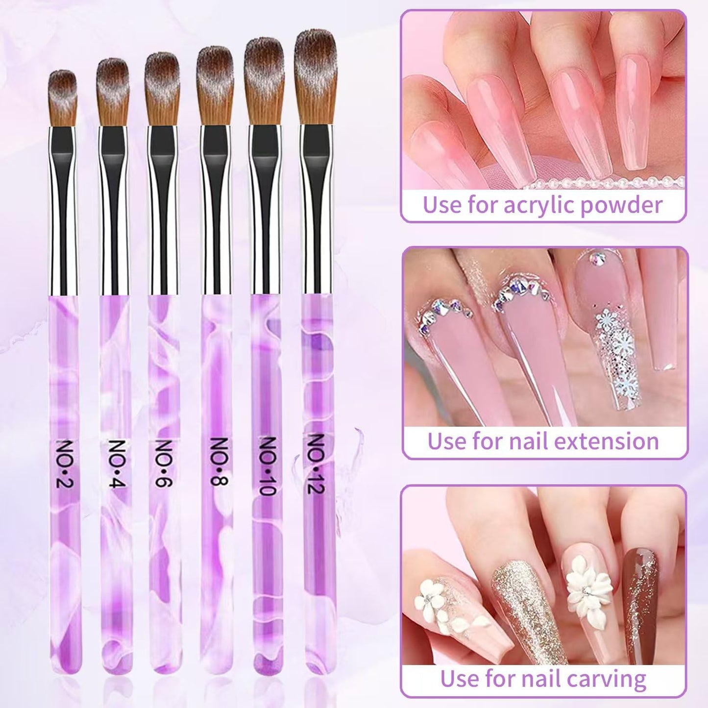 28Pcs Purple Handle Nail Art Brush Set - All-in-One Manicure Tool Kit with Cuticle Brush, Dust Brush, Liner Brush & Builder Gel Brushes for Salon & DIY Nail Art