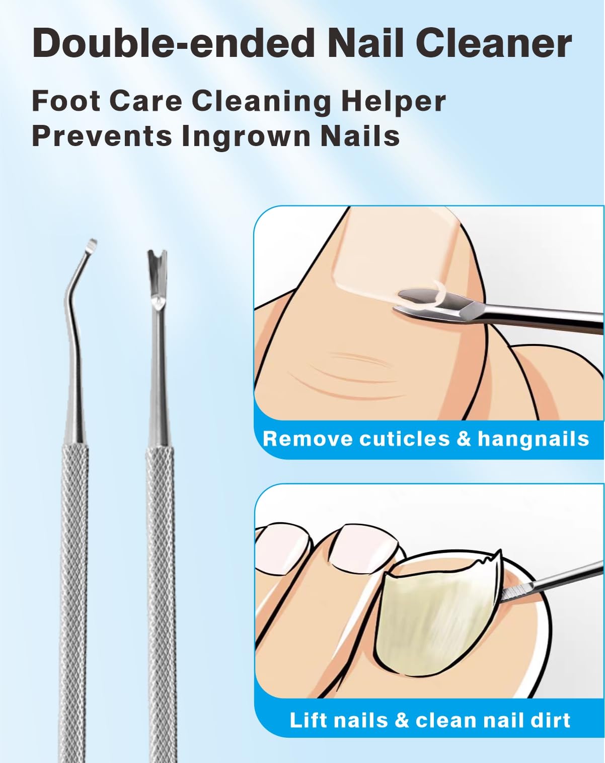 Toe Nail Clippers for Ingrown & Thick Toenails with Nail File & Cleaner - Podiatrist Ingrown Toenail Clippers Set for Seniors & Adults - Ingrown Nail Tool with Stainless Steel Super Sharp Blades