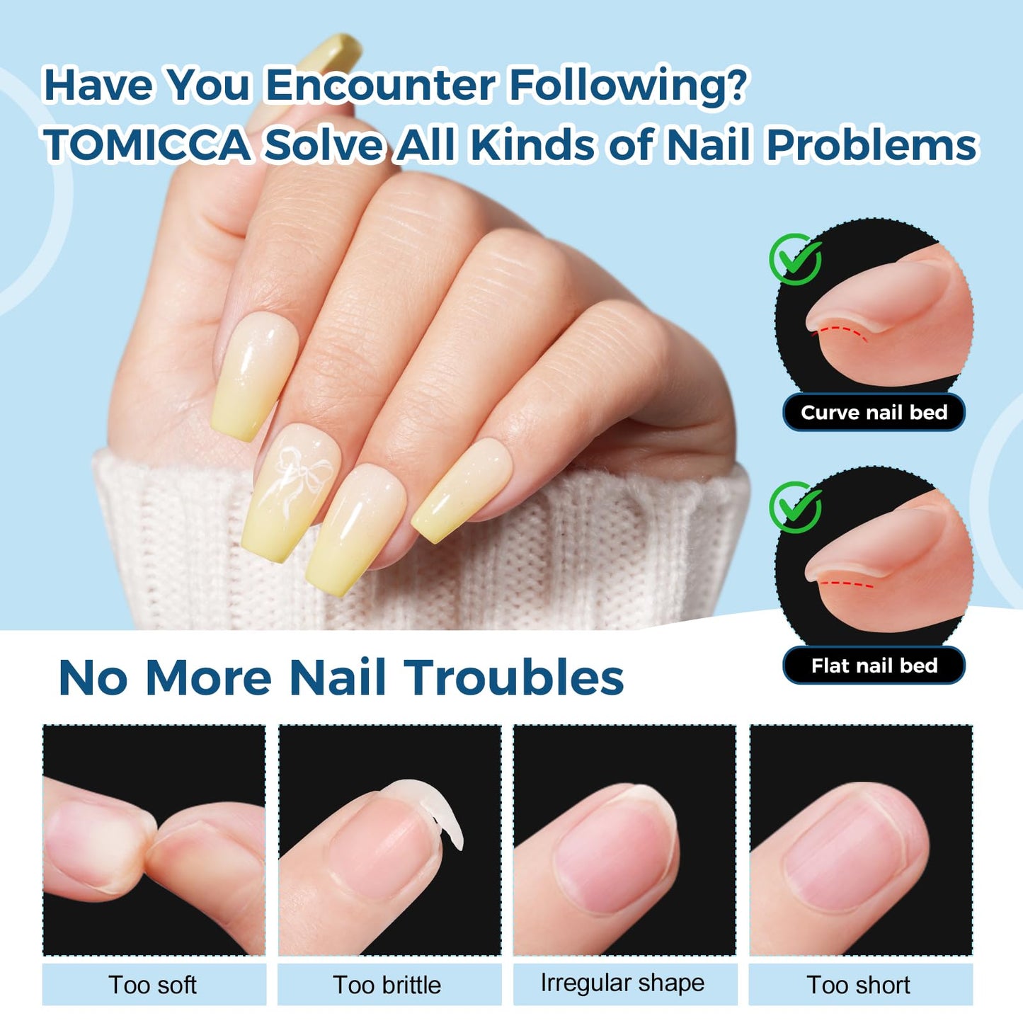 TOMICCA Short Coffin Nails 510Pcs 15 Sizes Pre Shaped Half Matte Acrylic Fake Nails Clear Press On Nails for Manicure Salon for Women