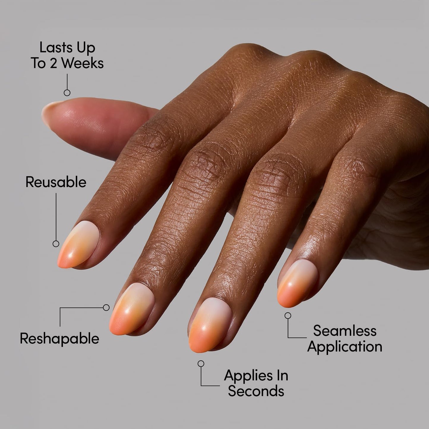 Glamnetic Press-On Nails Bundle - Candy Corn & Goal Digger | Short Oval Glazed Fake Nails with Ombre Design | Natural Short Round False Nails with Gold Foil | Durable, Salon-Quality Nail Kits