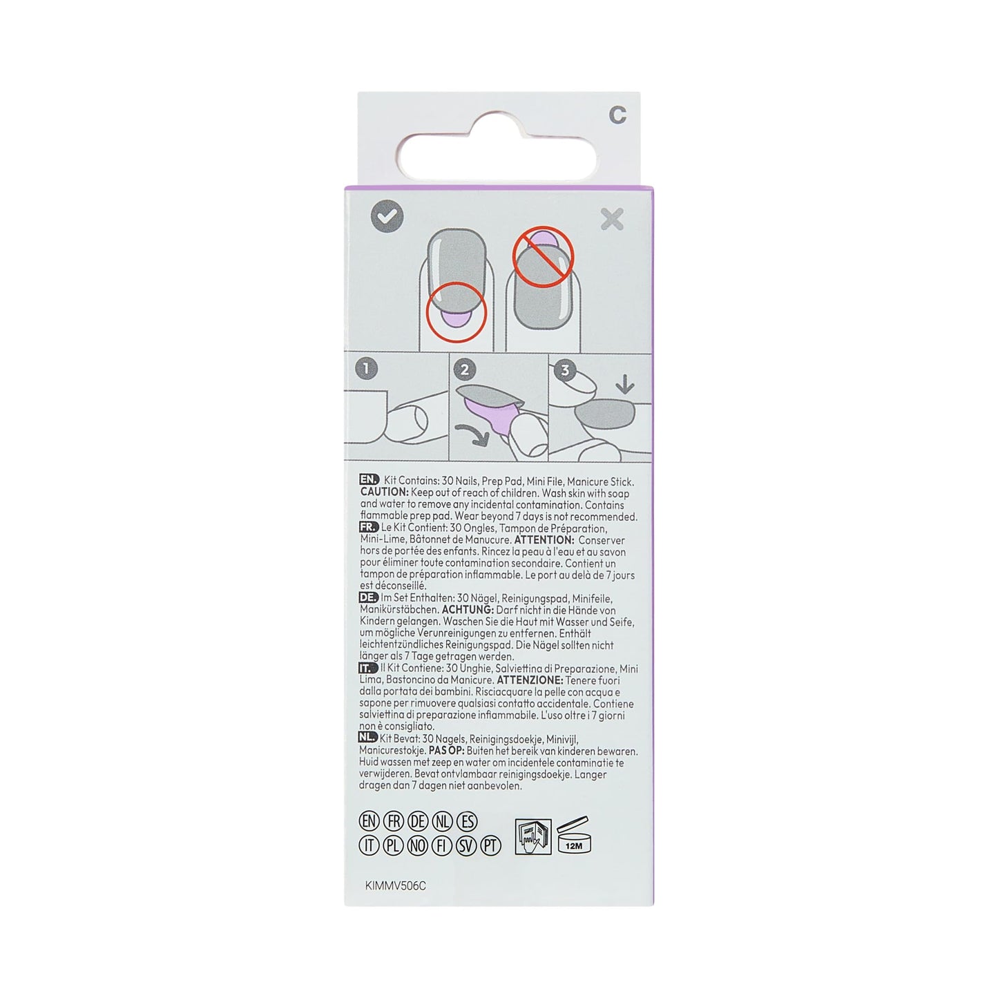 Kiss Impress No Glue Mani Press On Nails, Desgin, 'Easter Elegance', White, Medium Size, Oval Shape, Includes 30 Nails, 1 Mini File, 1 Prep Pad, 1 Manicure Stick, Instruction Sheet